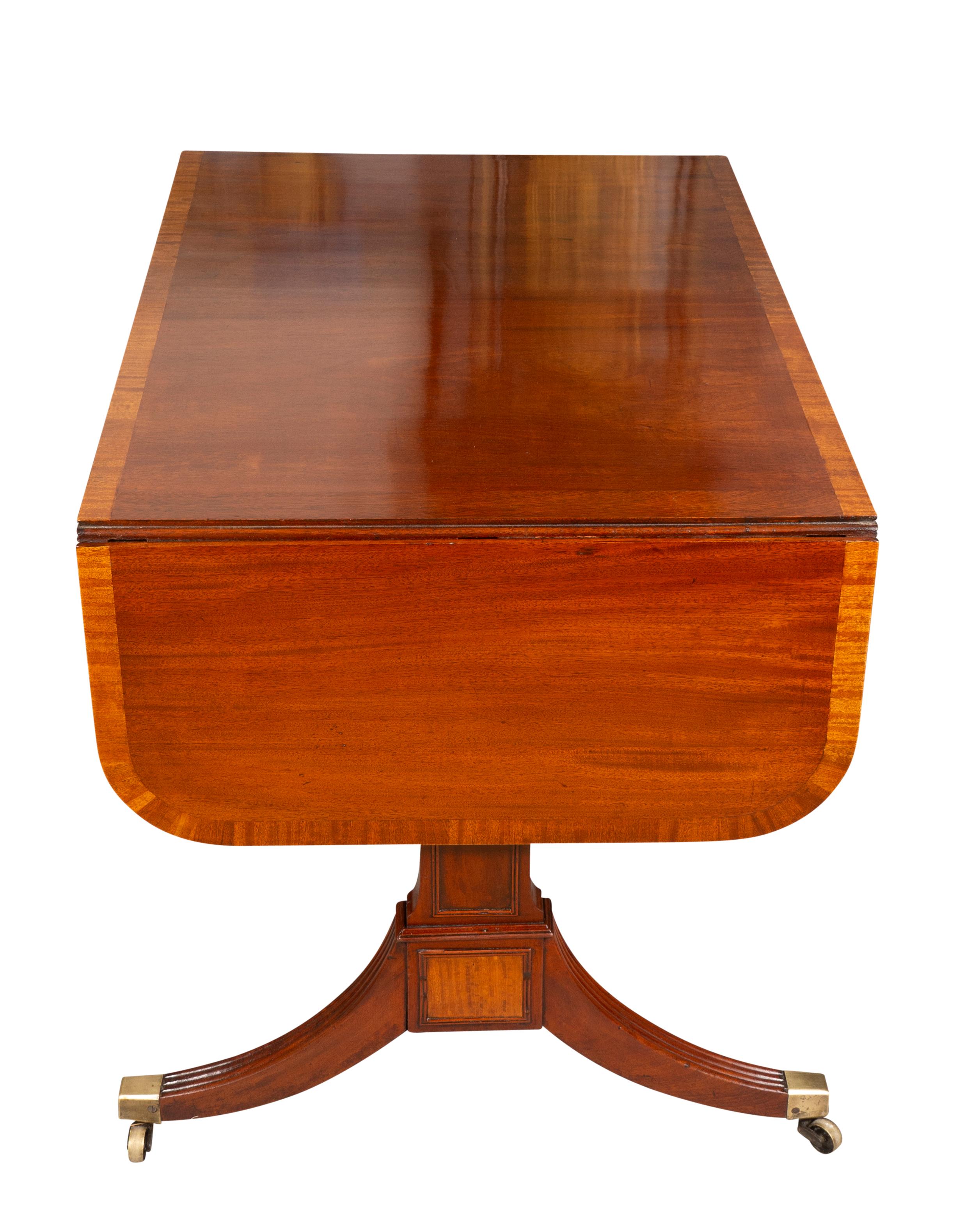19th Century Regency Mahogany And Satinwood Sofa Table For Sale