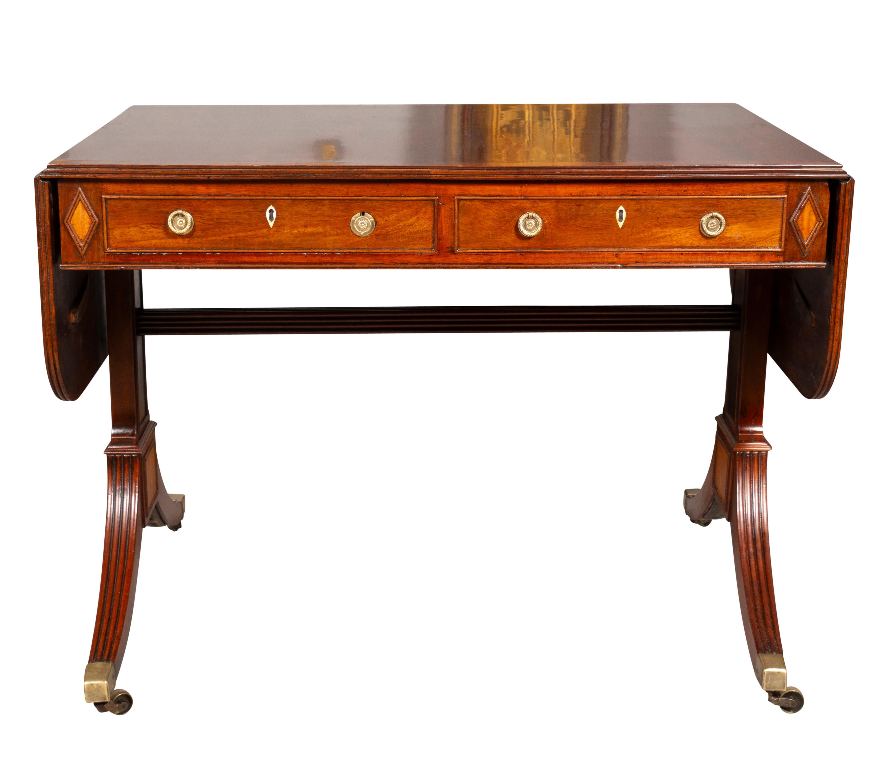 Regency Mahogany And Satinwood Sofa Table For Sale 2