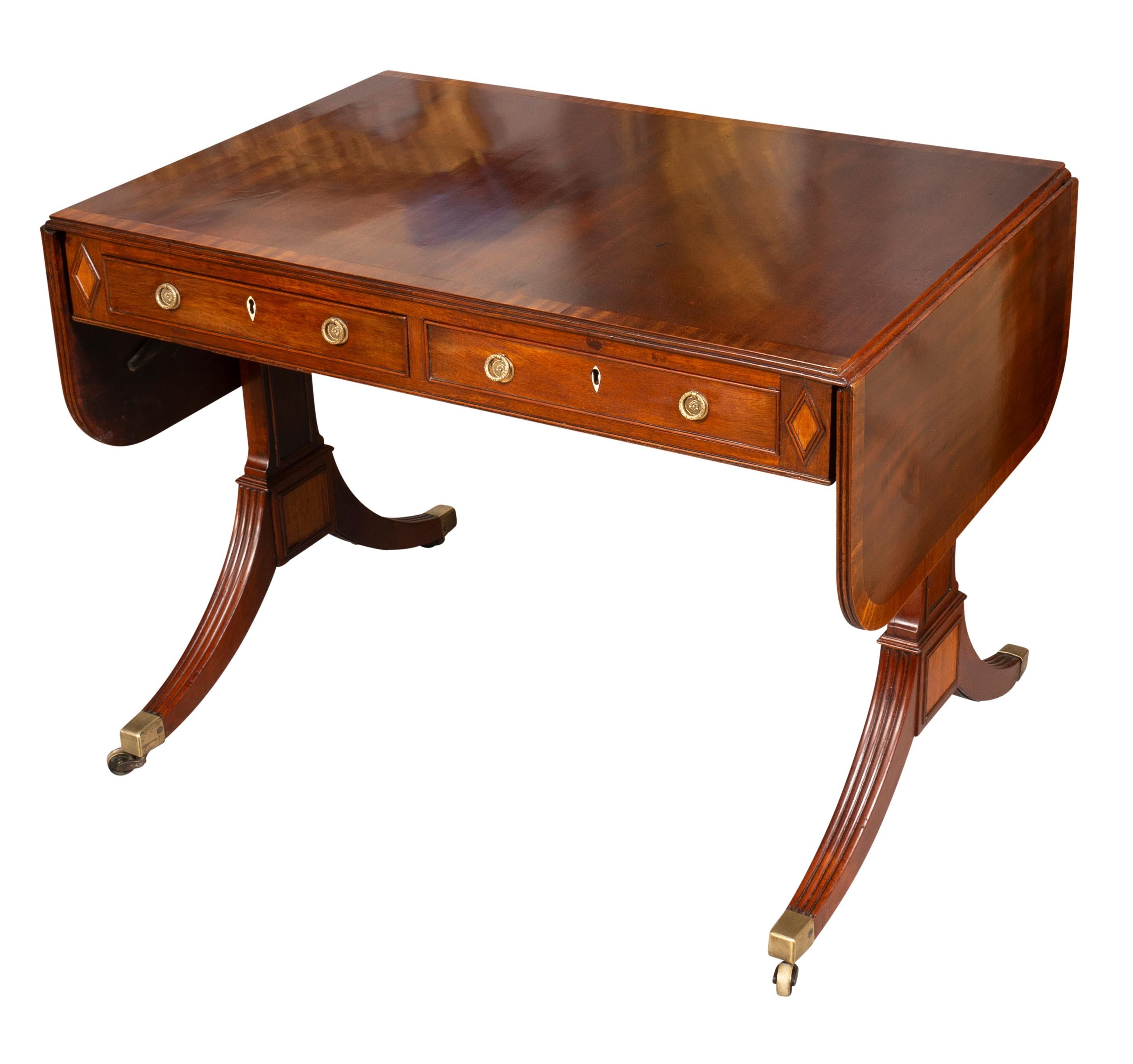 Regency Mahogany And Satinwood Sofa Table For Sale 4