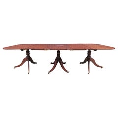 Regency Mahogany Antique Three Pedestal Dining Table