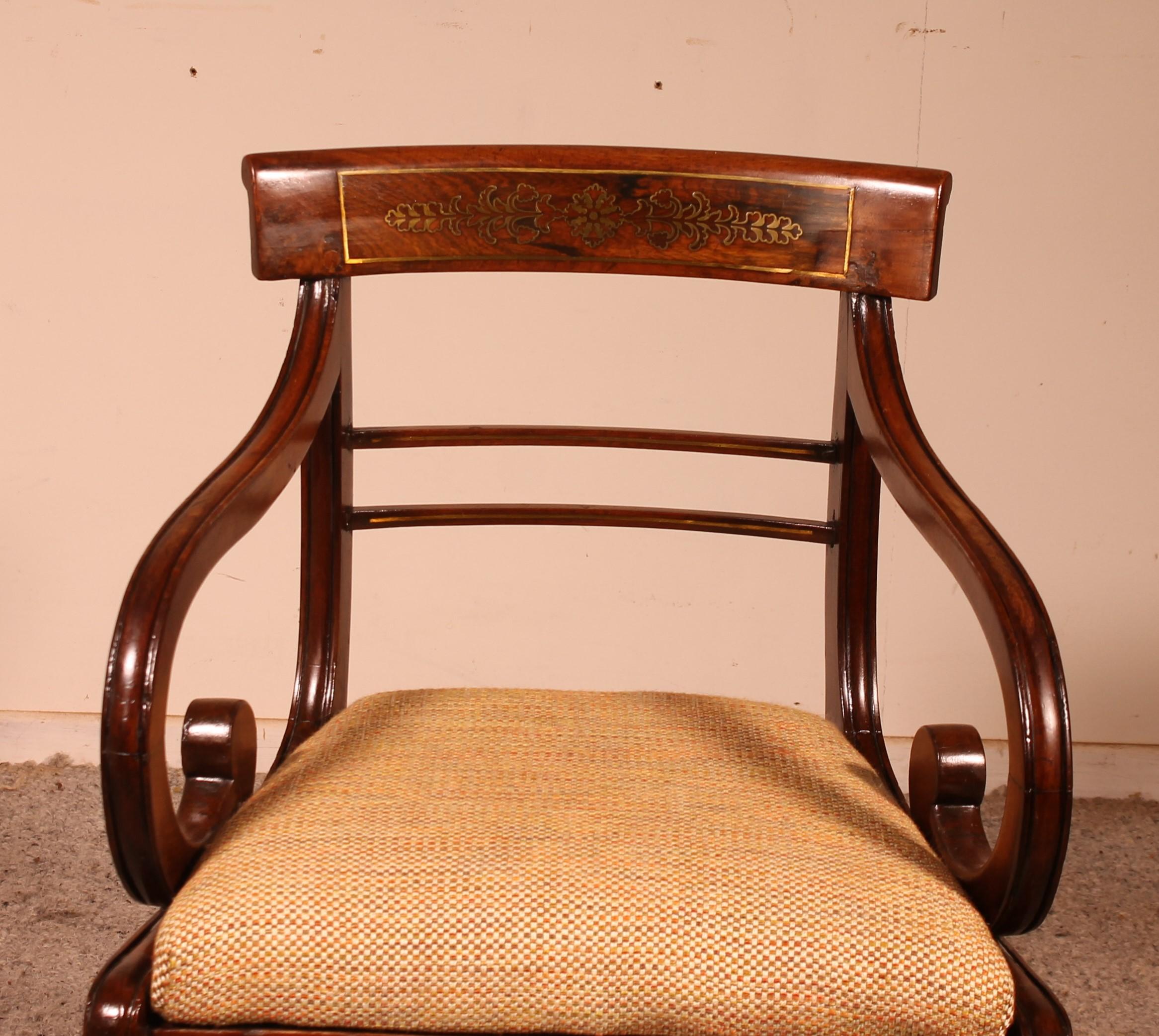 British Regency Mahogany Armchair Chair, Early 19th Century, Circa 1810