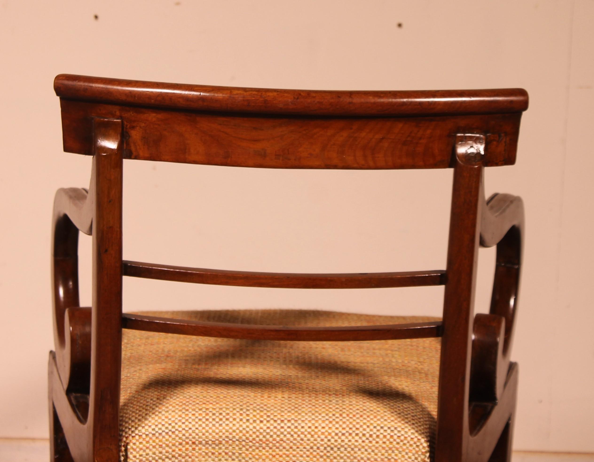 Regency Mahogany Armchair Chair, Early 19th Century, Circa 1810 2