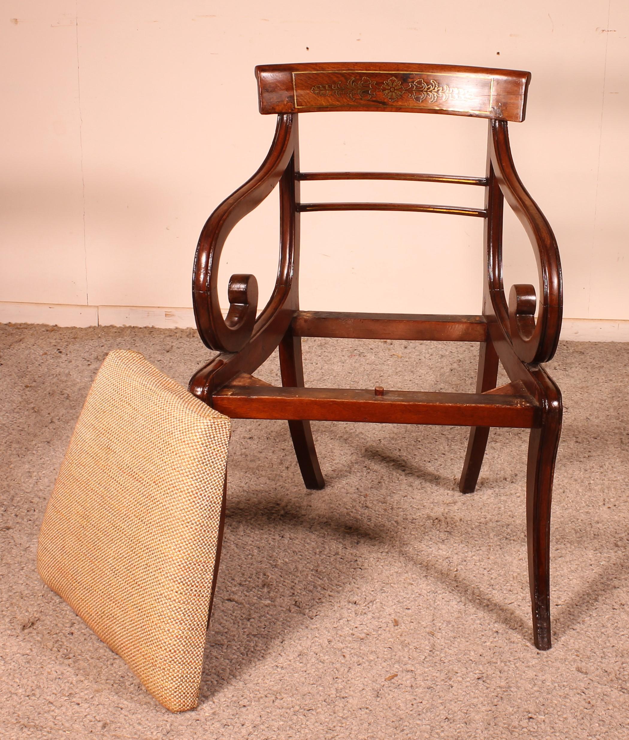 Regency Mahogany Armchair Chair, Early 19th Century, Circa 1810 4