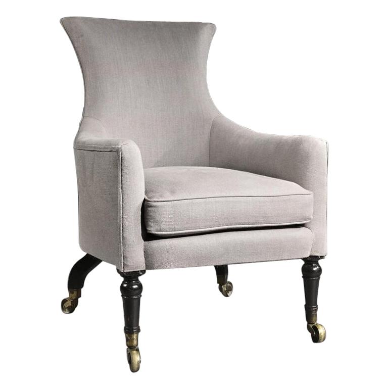 Regency Mahogany Armchair of Curvaceous Form