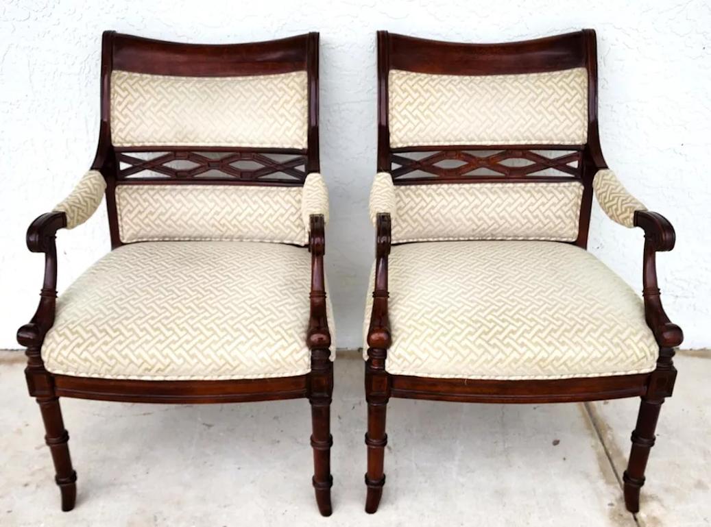 Poltrone Regency in mogano a coppia In condizioni buone in vendita a Lake Worth, FL