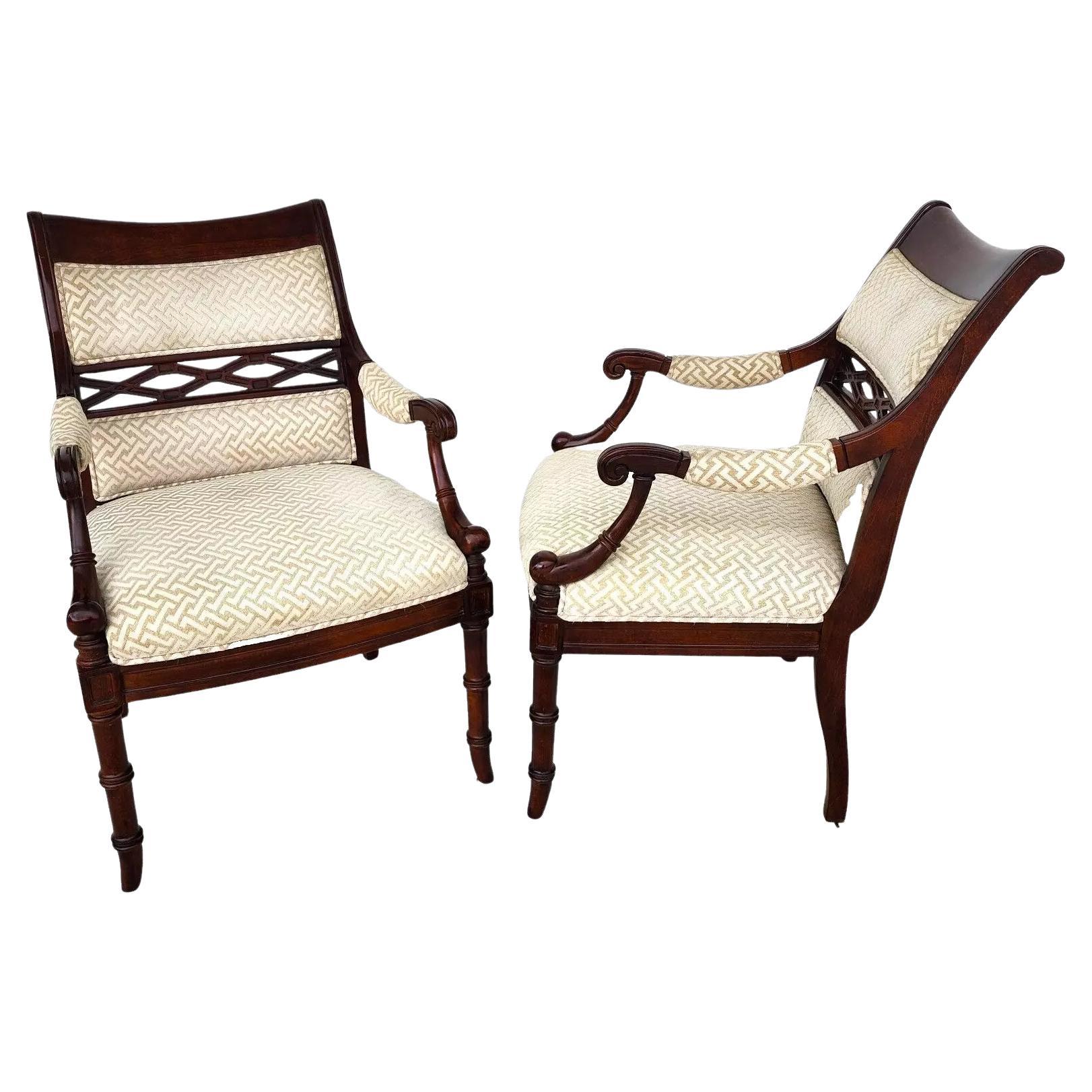 Regency Mahogany Armchairs a Pair