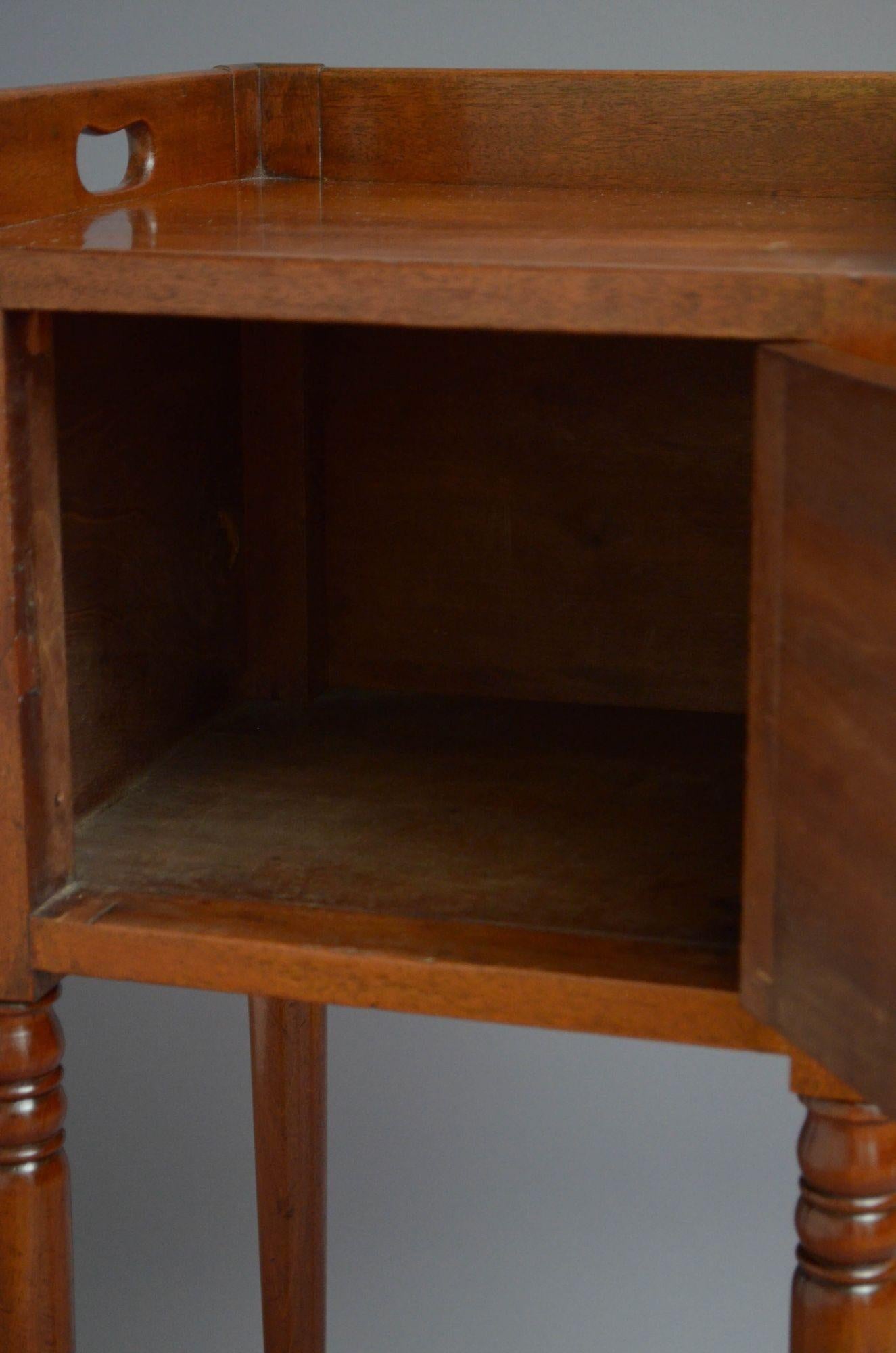 Regency Mahogany Bedside Cabinet For Sale 2