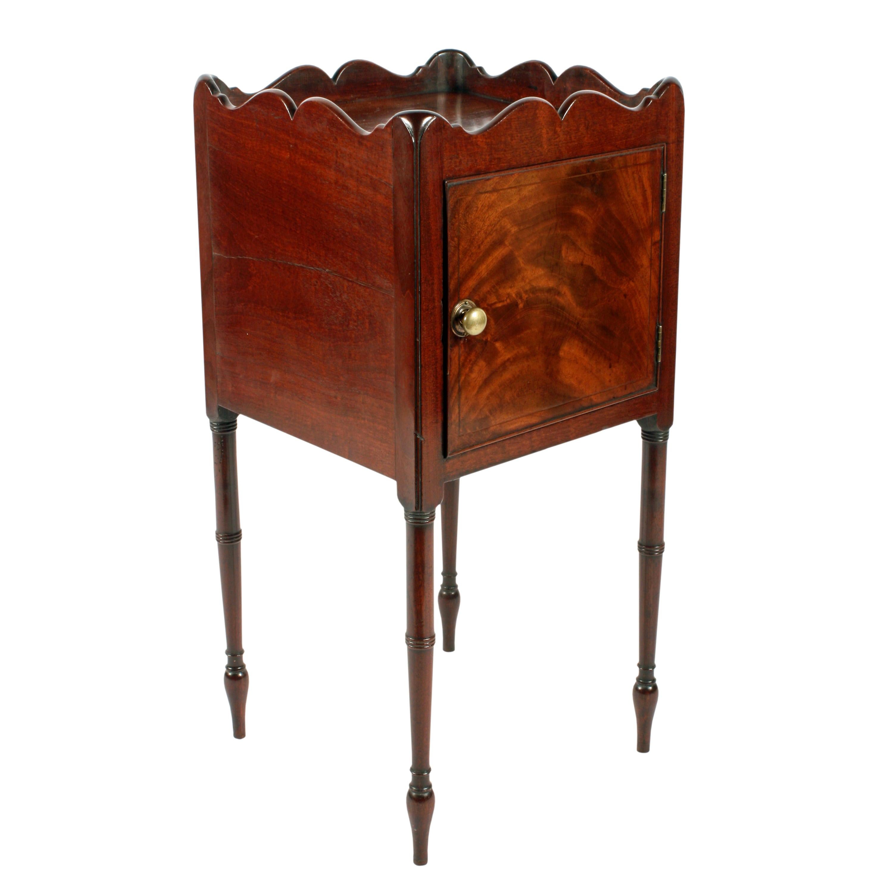 Regency Mahogany Bedside Cabinet For Sale