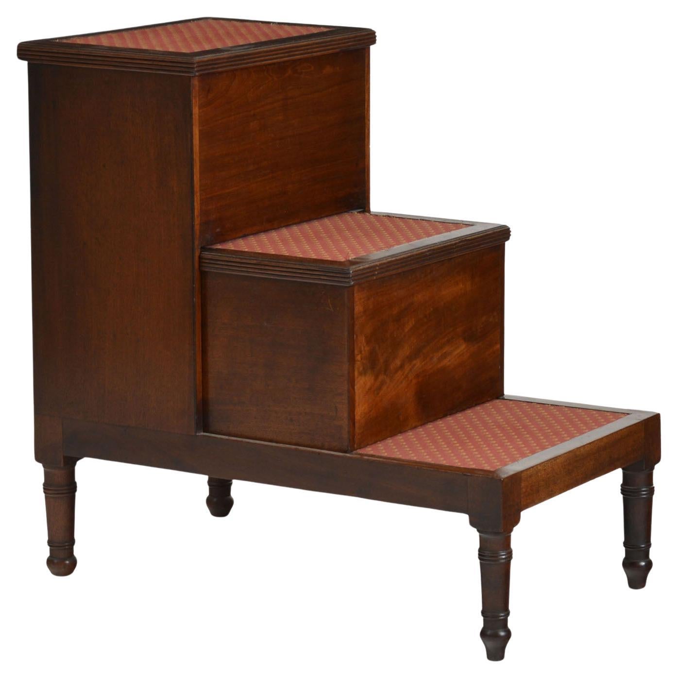 Regency mahogany bedsteps For Sale