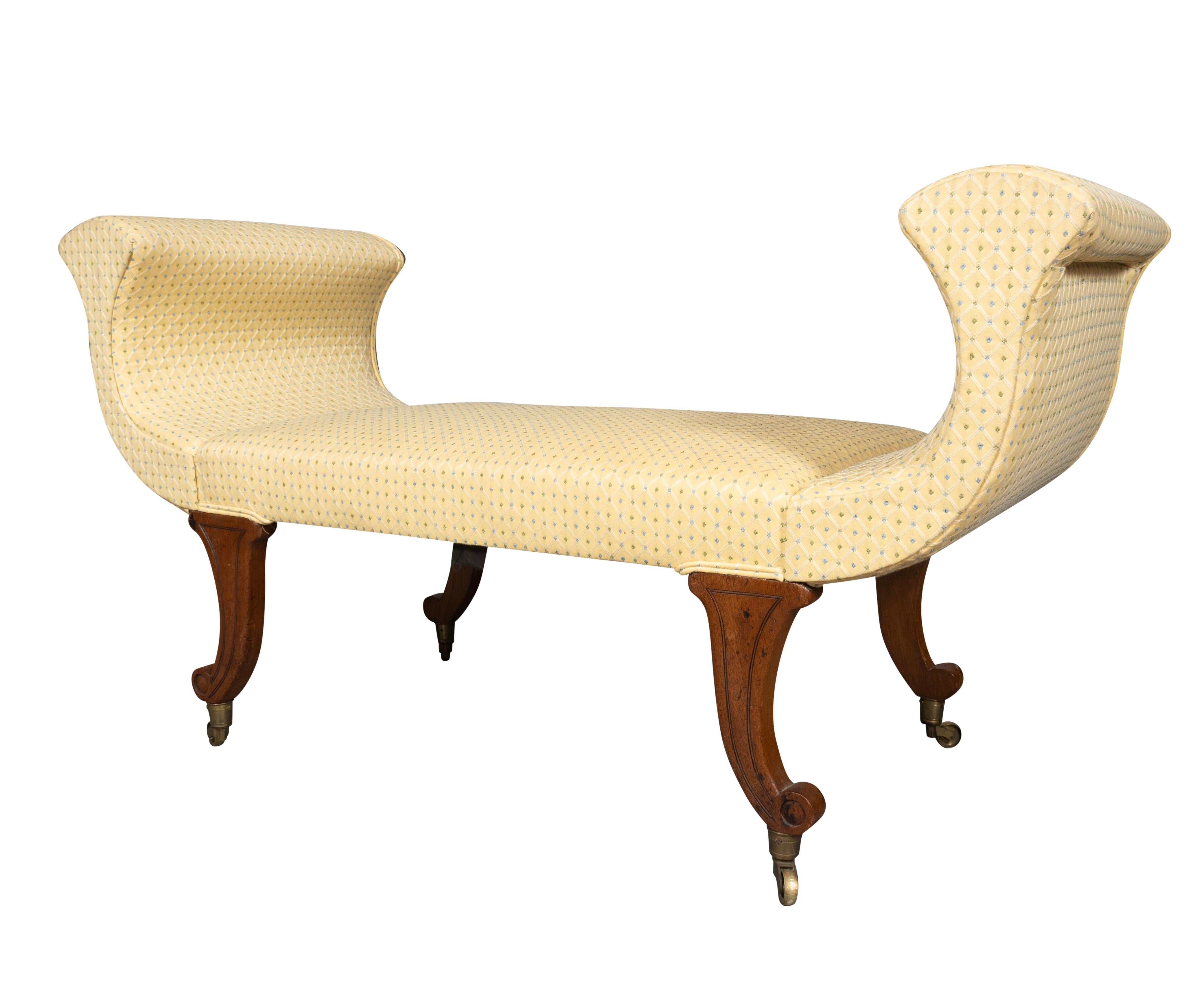 Regency Mahogany Bench In Good Condition For Sale In Essex, MA