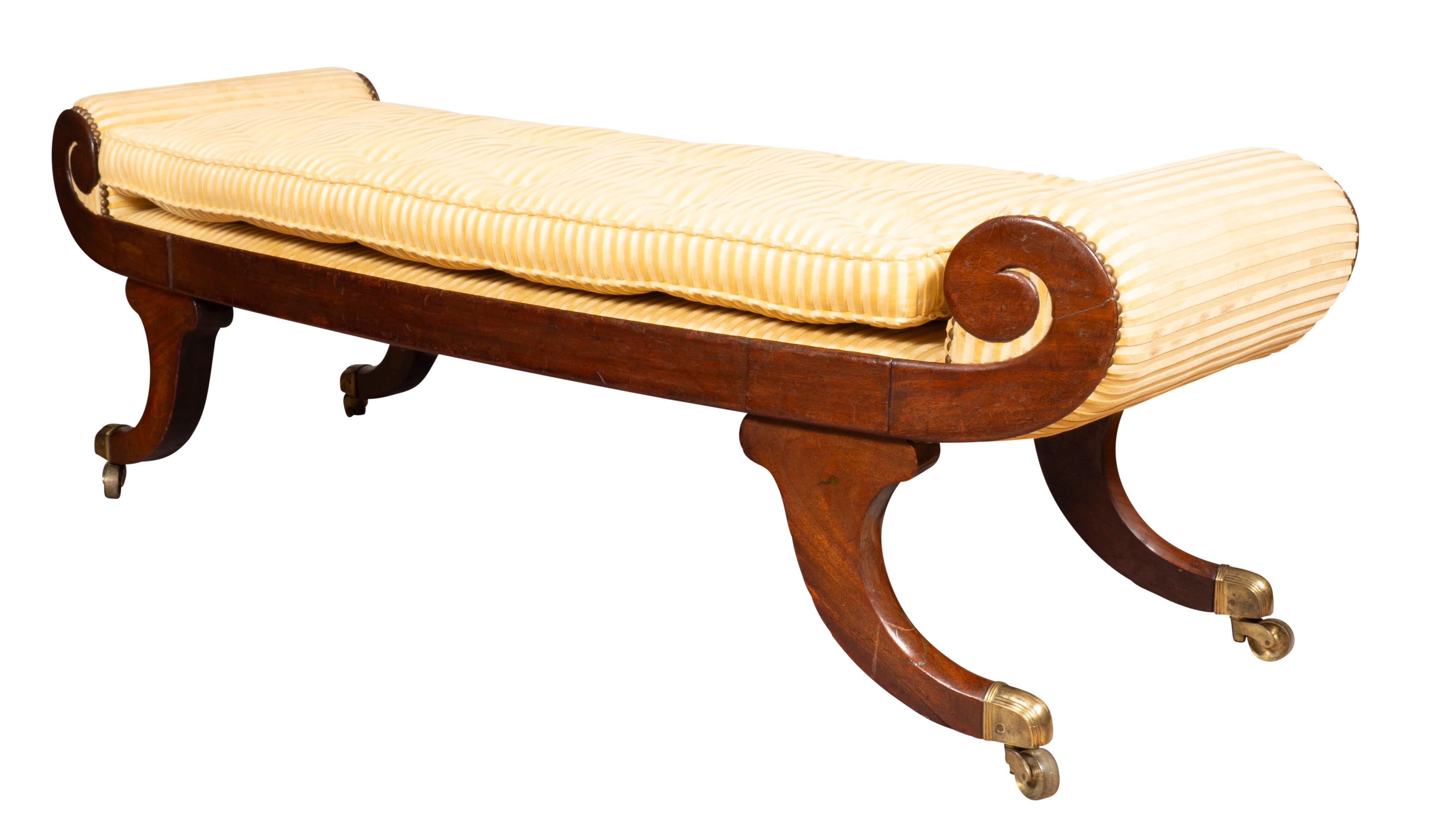 19th Century Regency Mahogany Bench For Sale