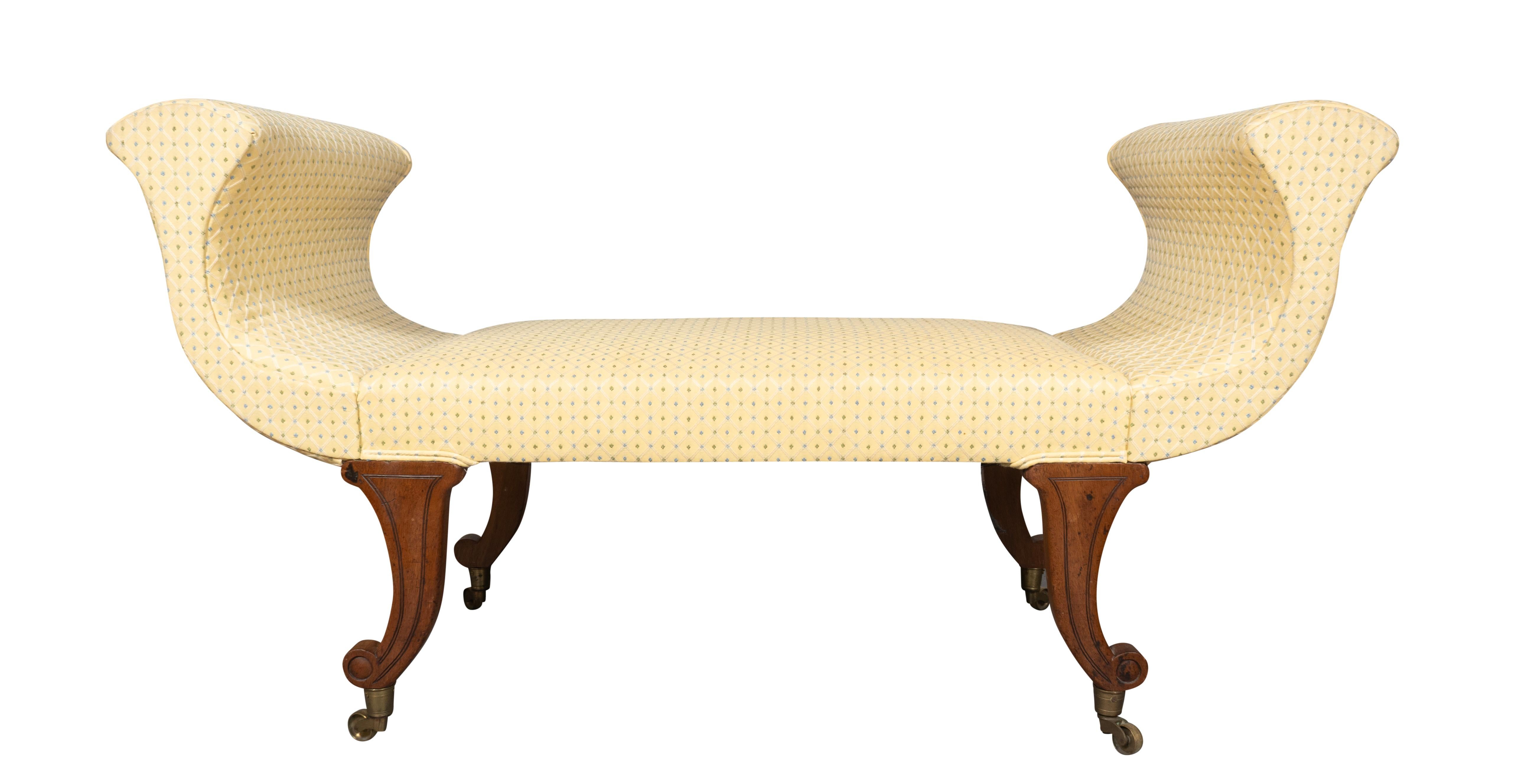 Early 19th Century Regency Mahogany Bench For Sale