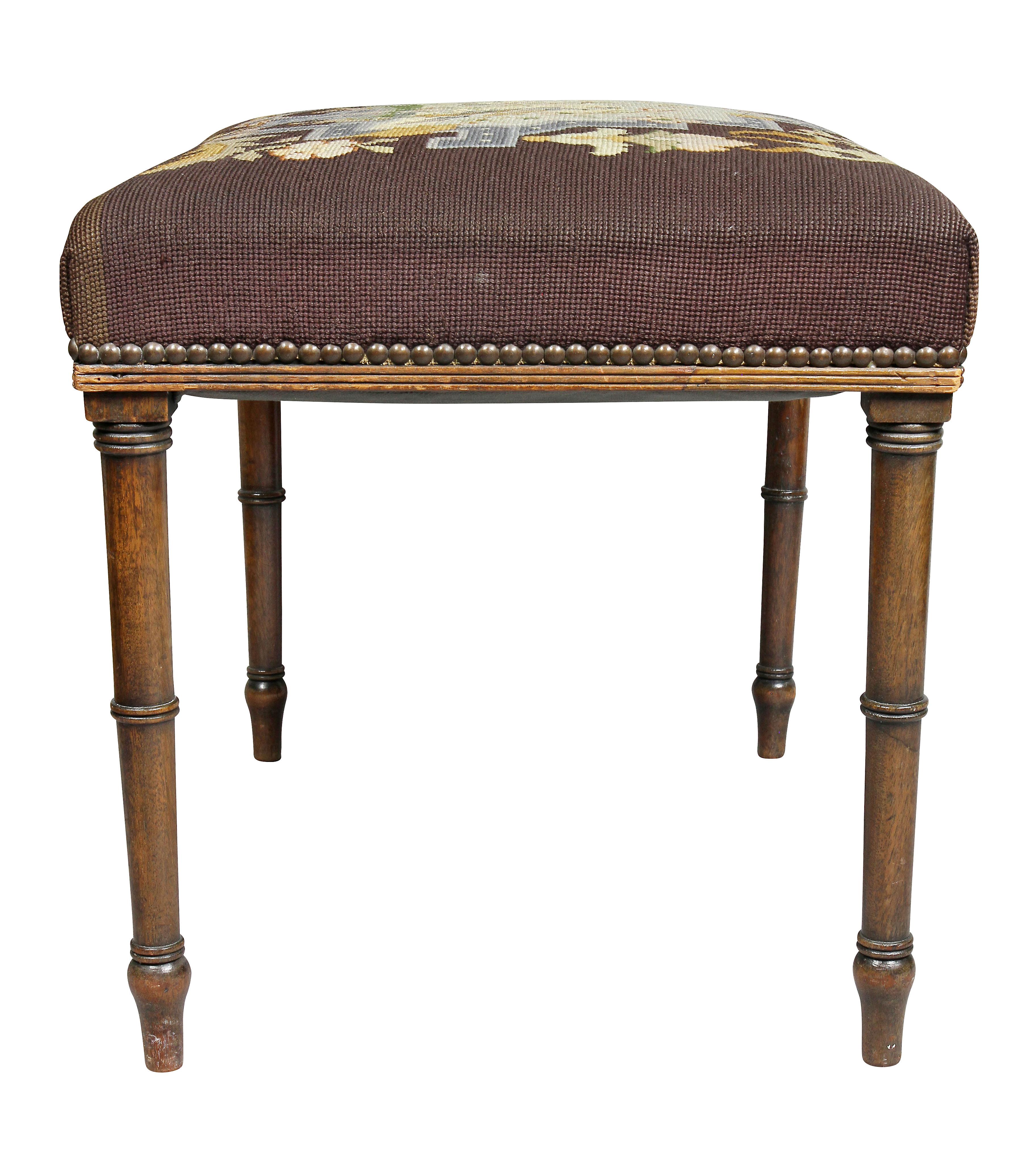 Regency Mahogany Bench For Sale 2