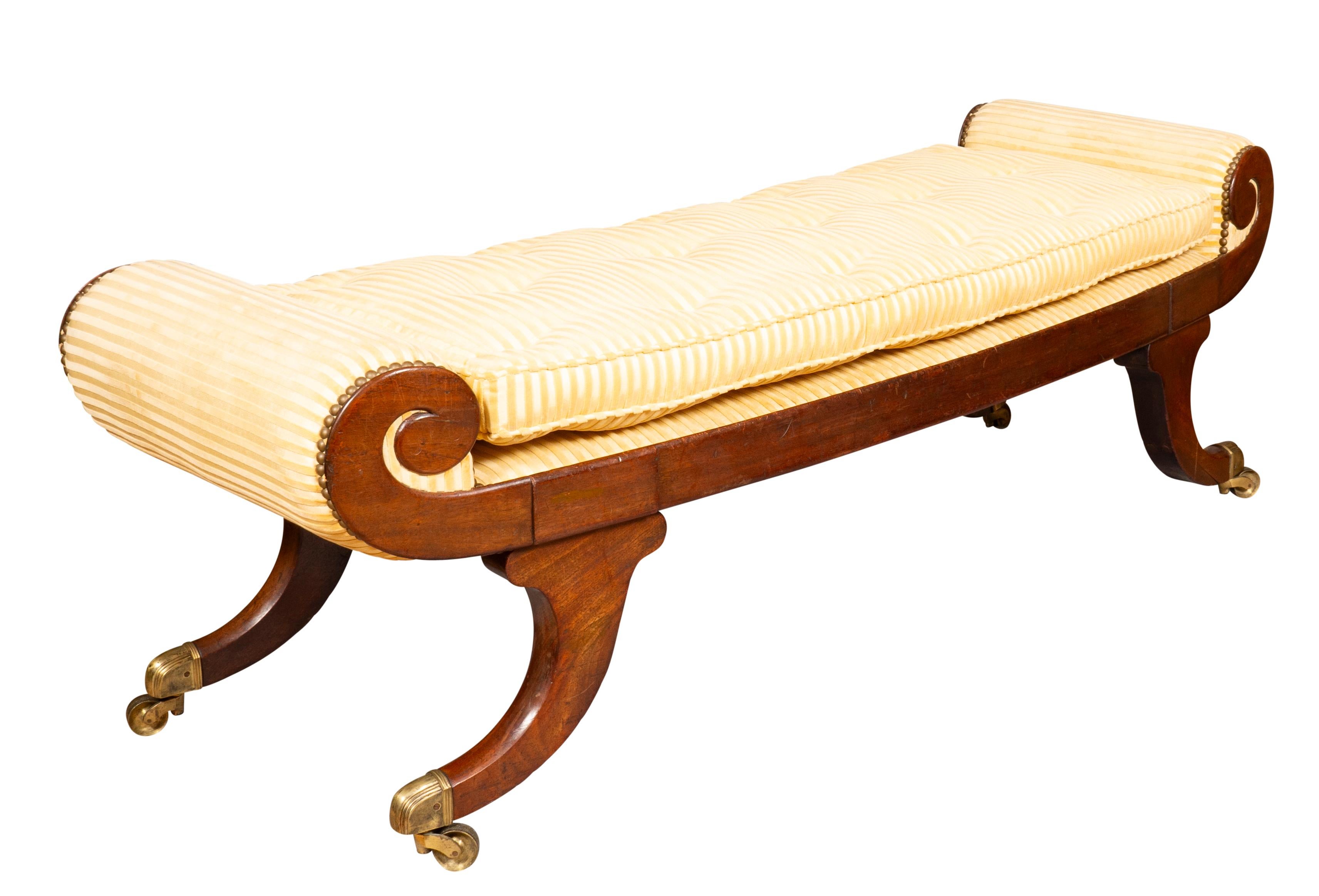 Regency Mahogany Bench For Sale 1