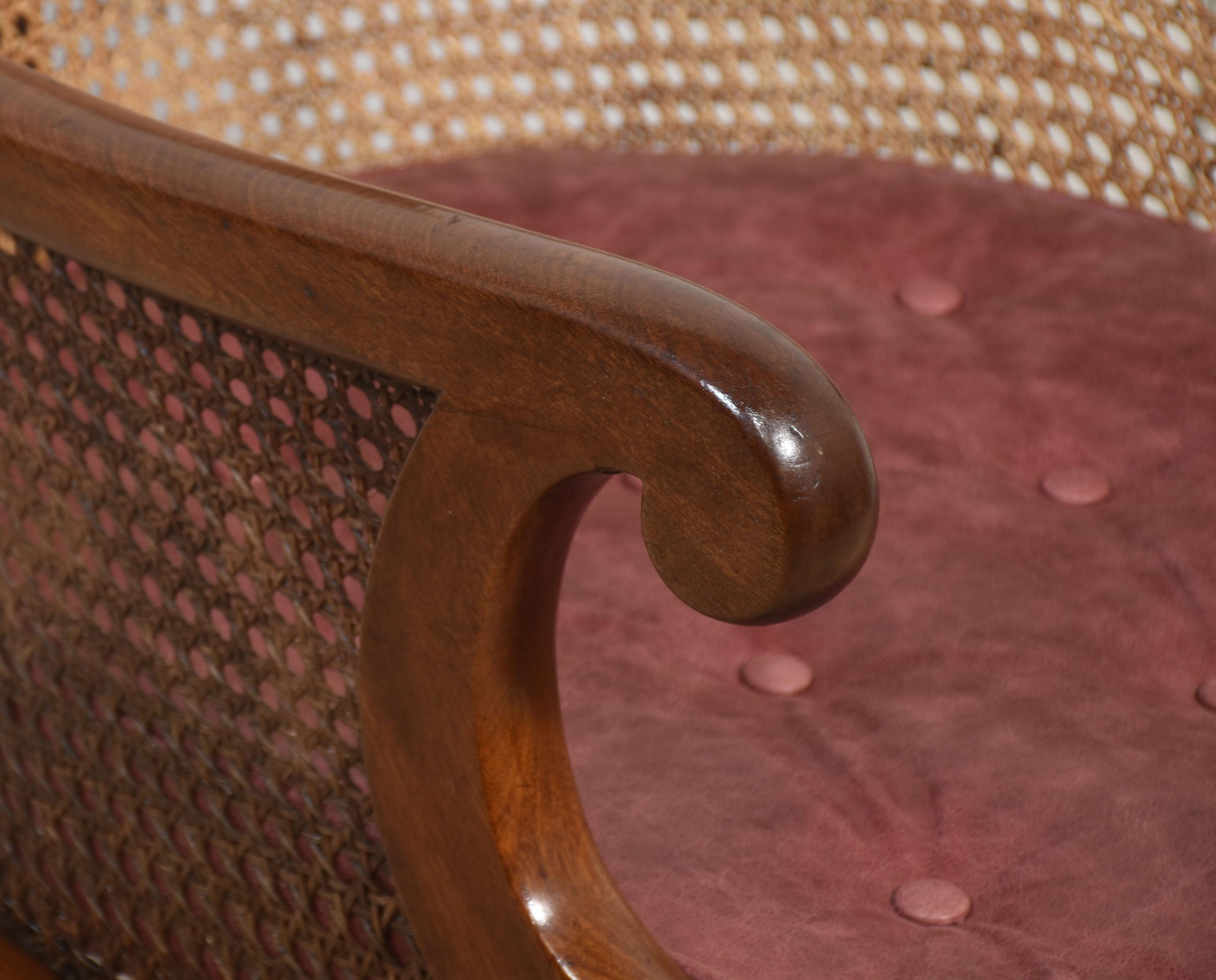 Regency-Sessel Bergere aus Mahagoni (19. Jahrhundert) im Angebot
