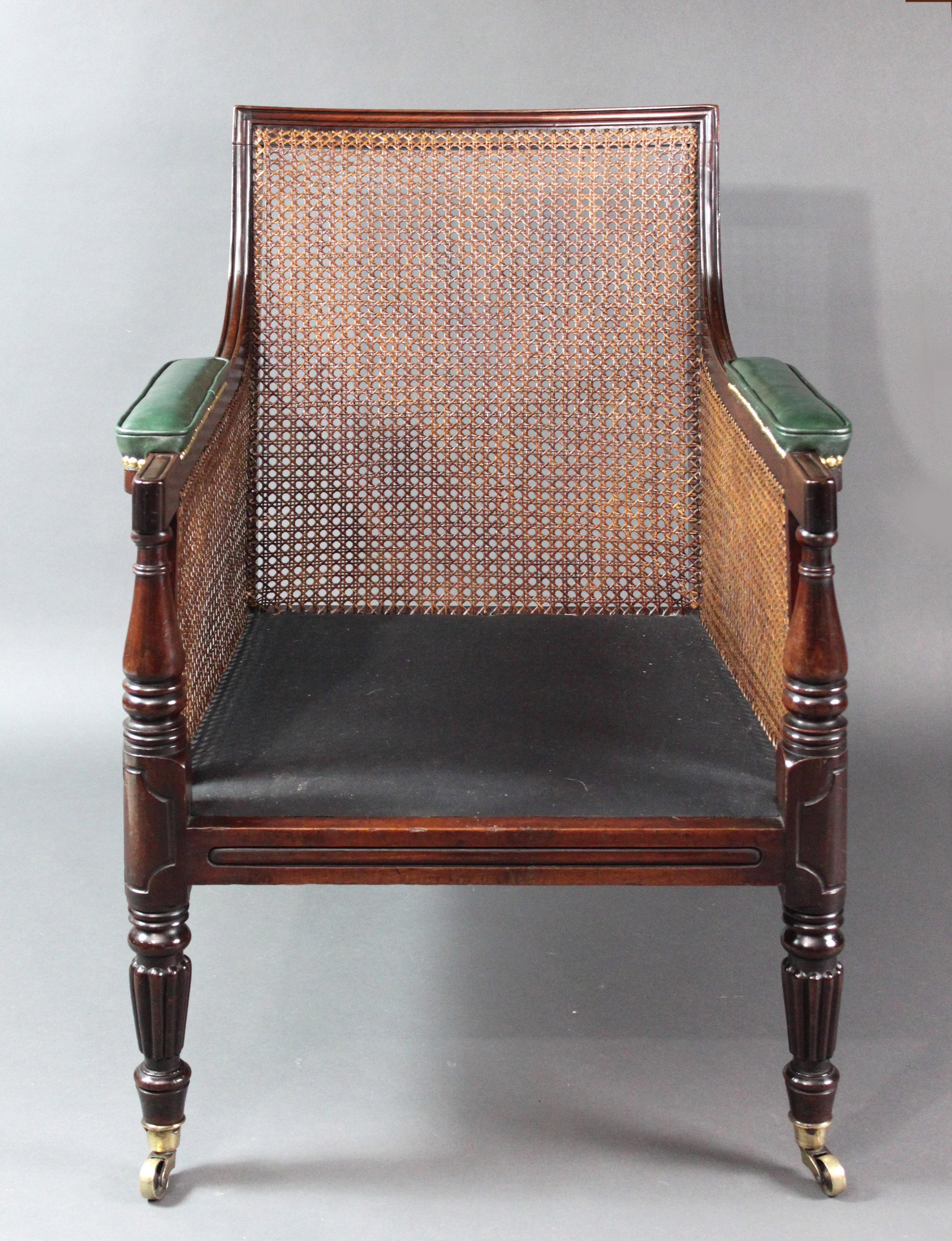 English Regency Mahogany Bergère Chair