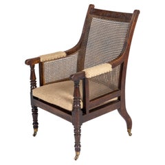 Antique Regency Mahogany Bergère Library Armchair (in the manner of Gillows)