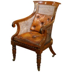 Regency Mahogany Bergère Library Chair