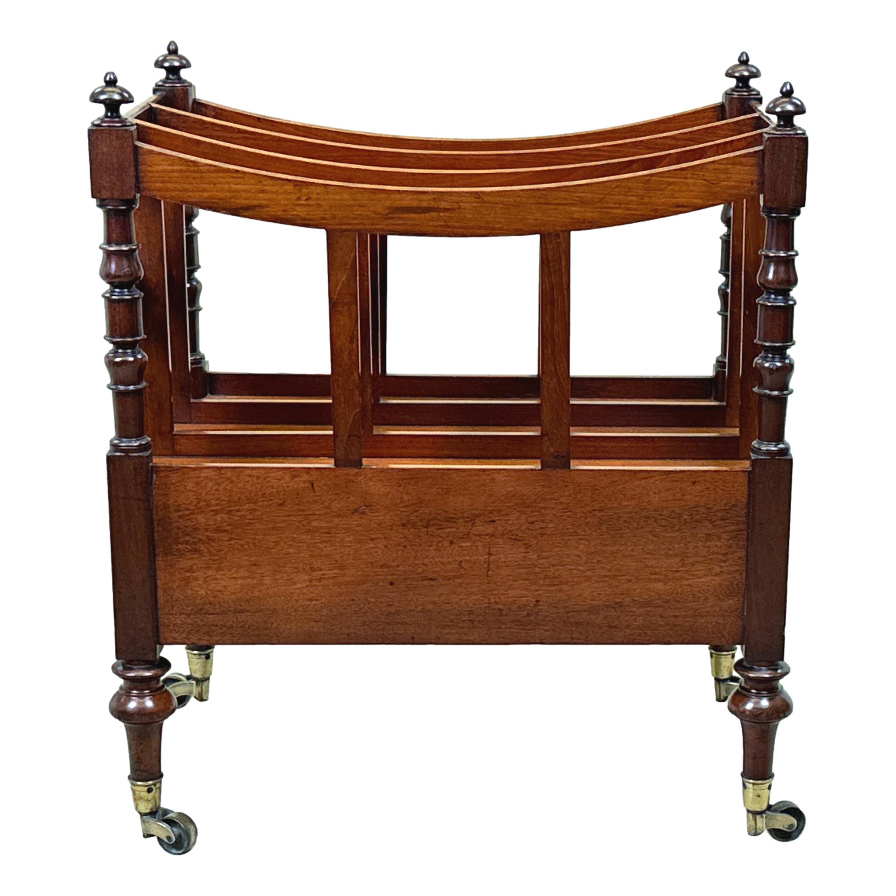 English Regency Mahogany Boat Shaped Canterbury For Sale