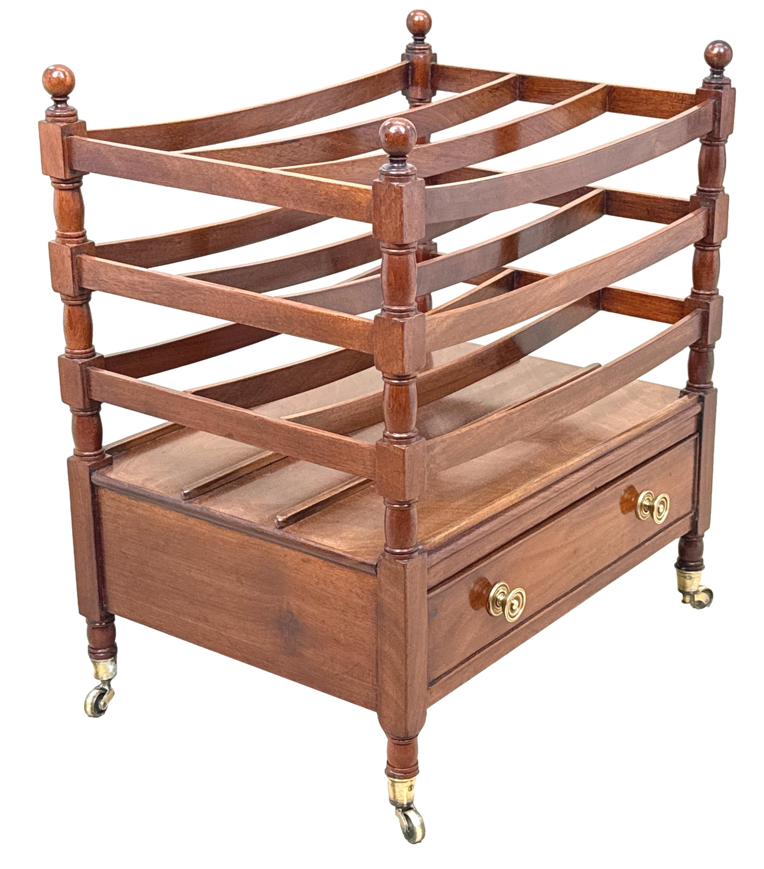English Regency Mahogany Boat Shaped Canterbury For Sale