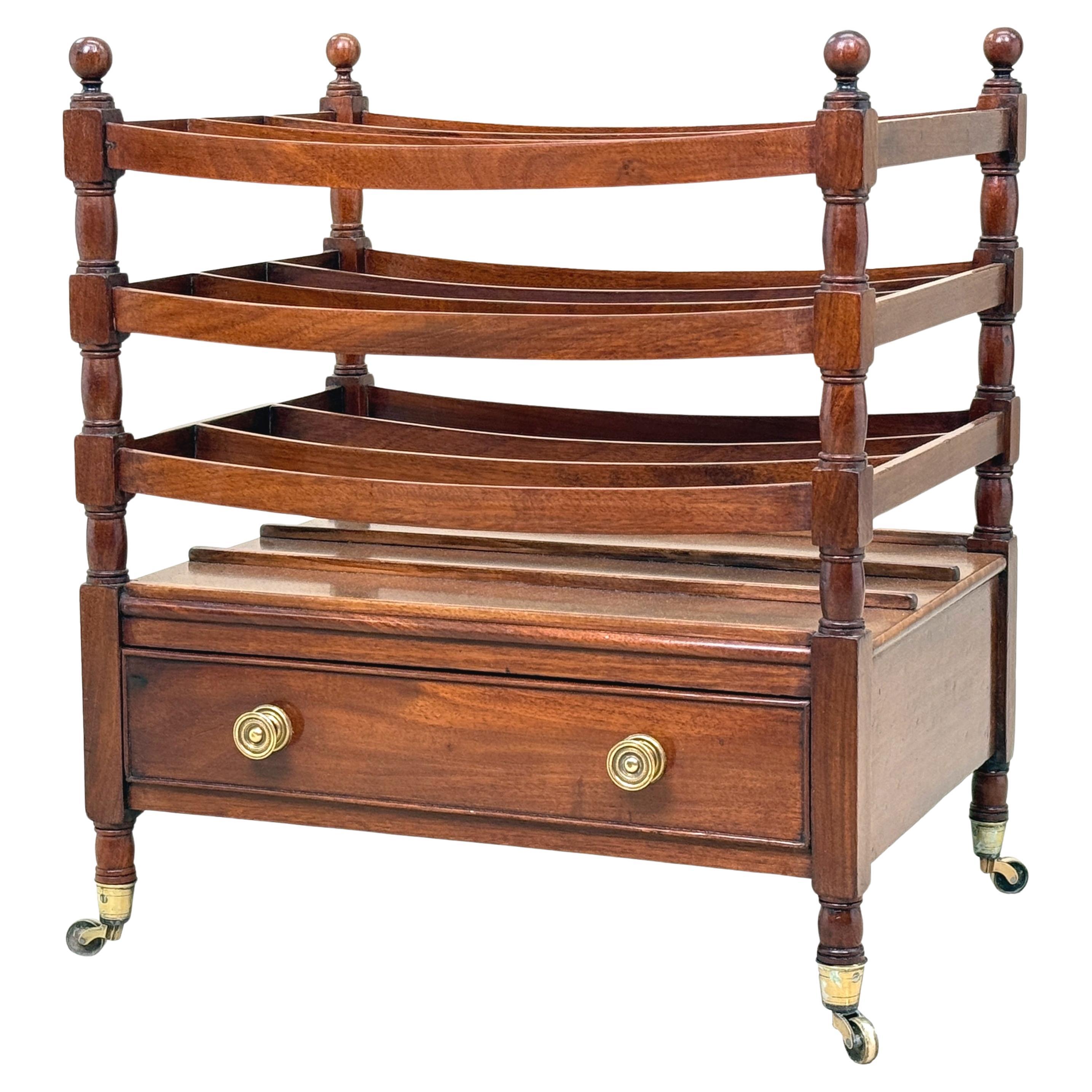 Regency Mahogany Boat Shaped Canterbury For Sale