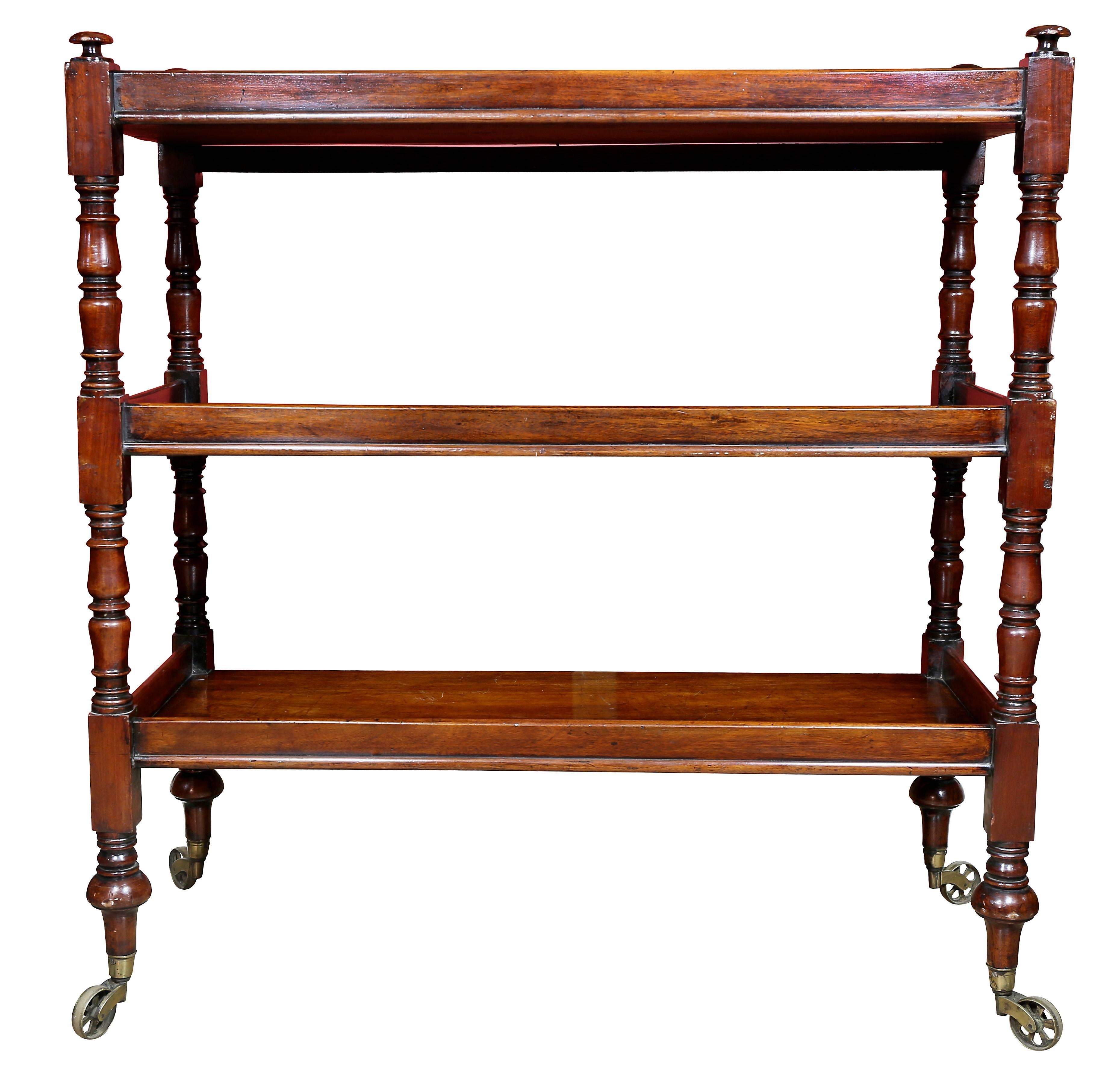 Regency Mahogany Book Trolley 2