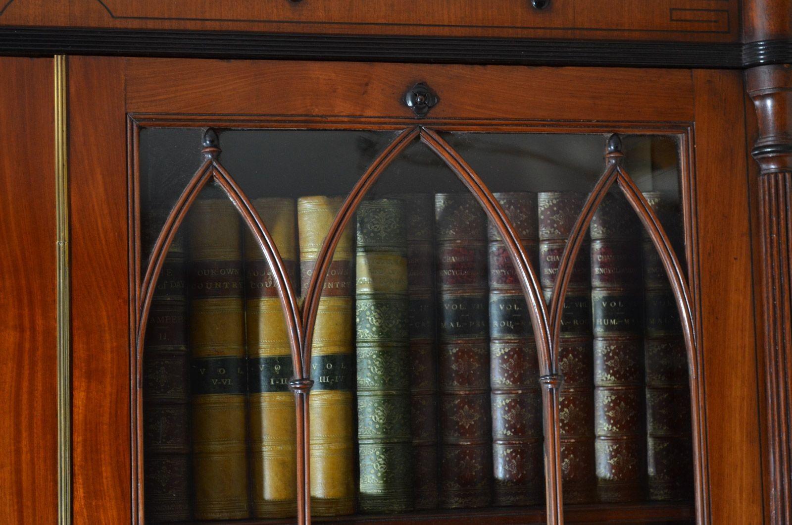 Rosewood Regency Mahogany Bookcase For Sale