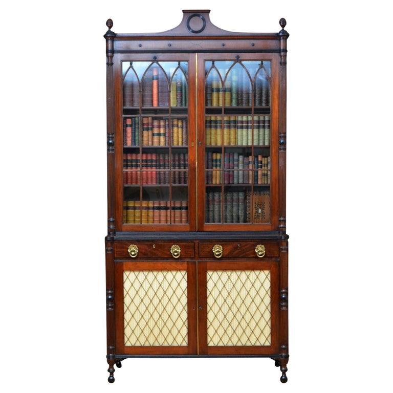 Regency Mahogany Bookcase For Sale at 1stDibs