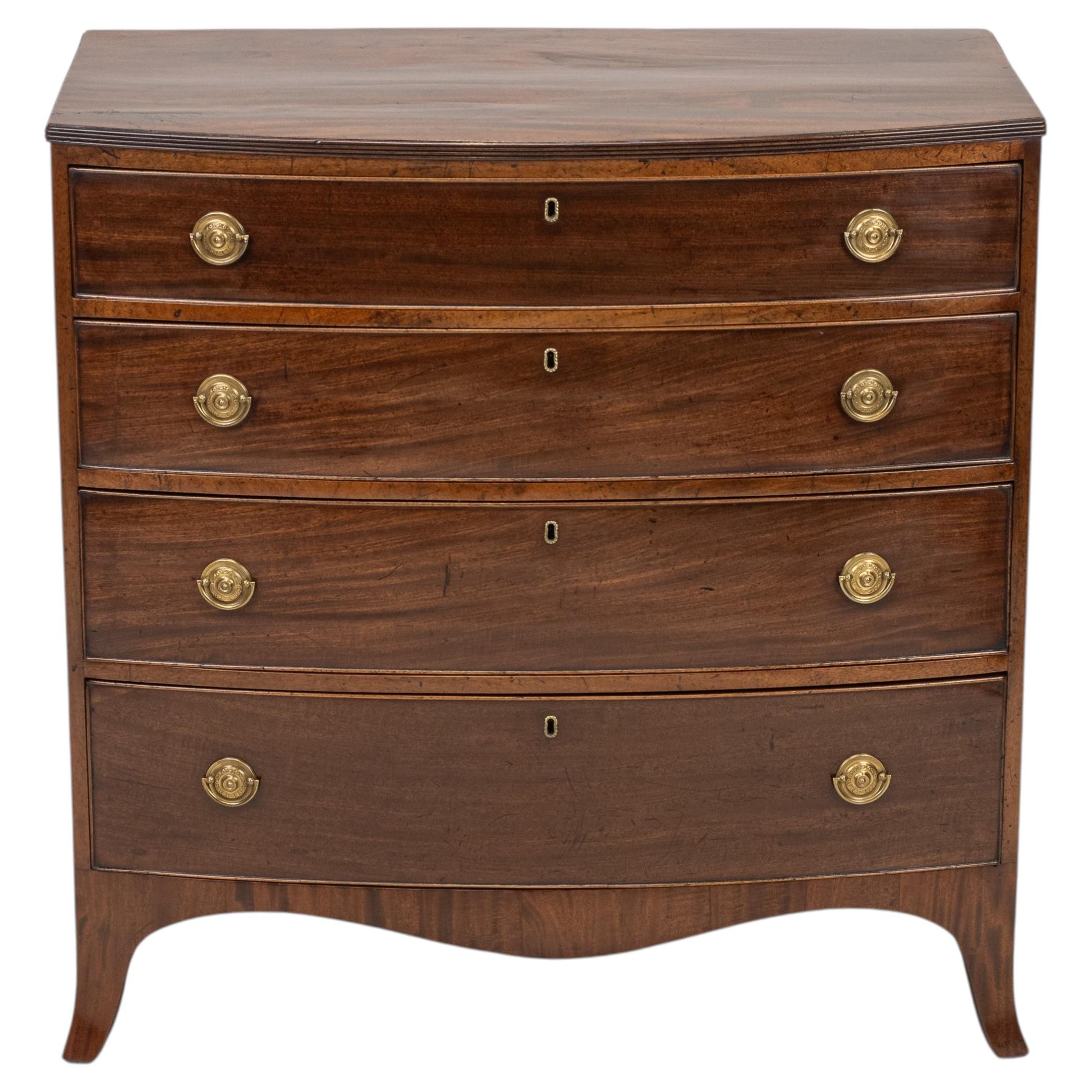 Regency Mahogany Bow Front Chest of Drawers, English