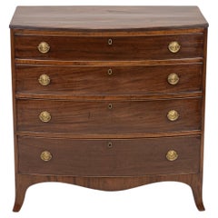 Regency Mahogany Bow Front Chest of Drawers, English