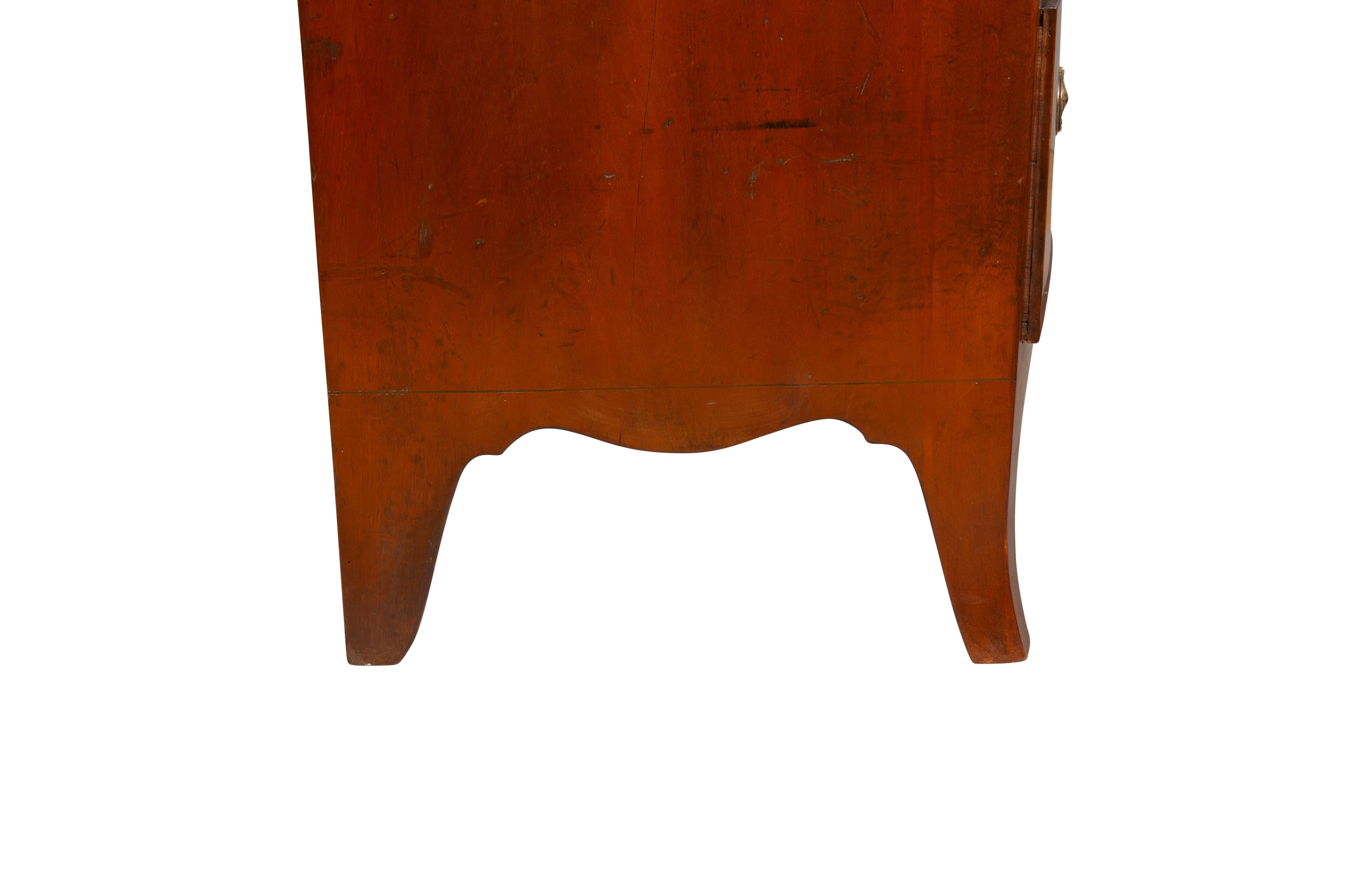 Regency Mahogany Bow front Chest Of Drawers For Sale 7