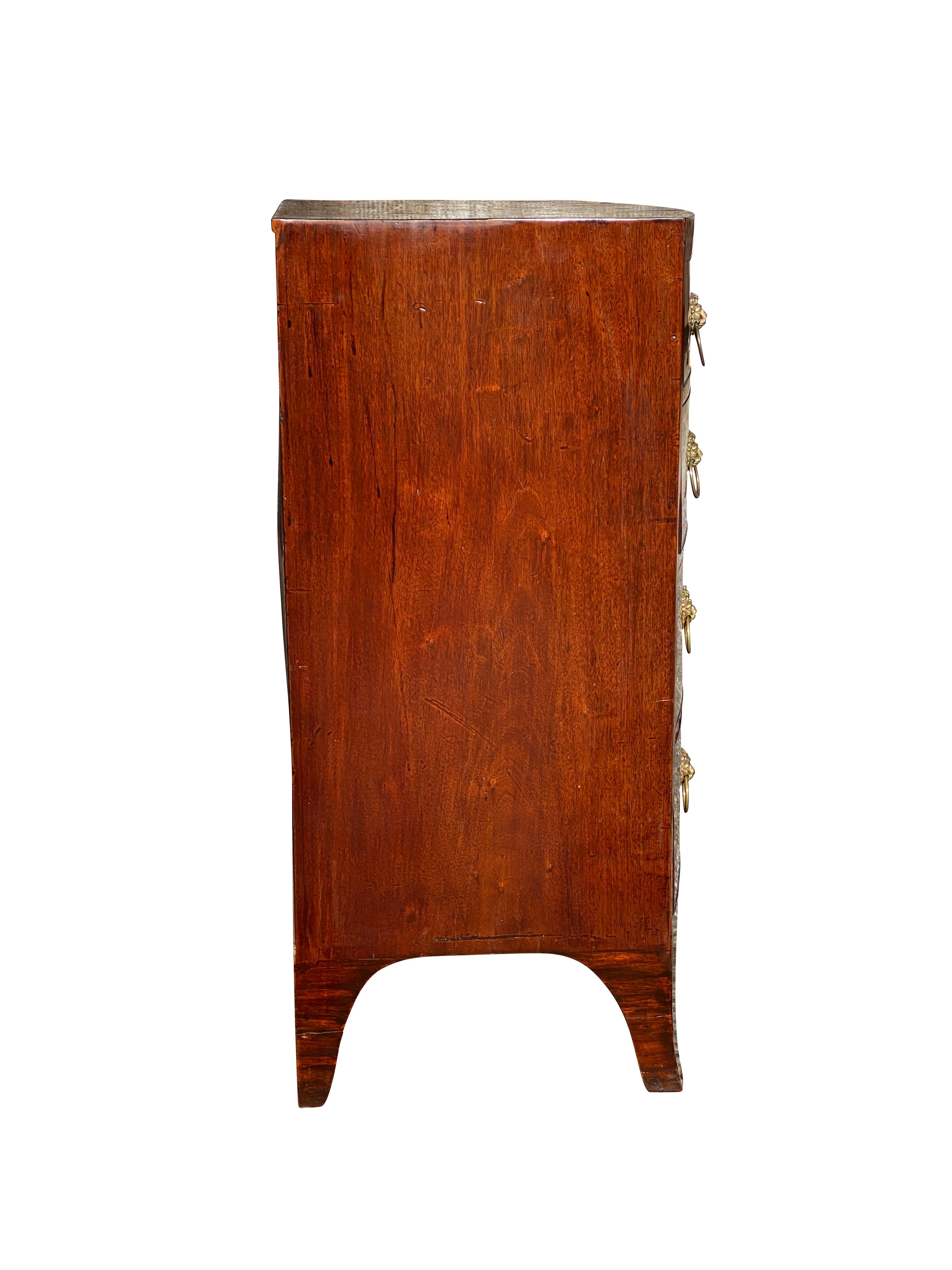 English Regency Mahogany Bow Front Chest of Drawers