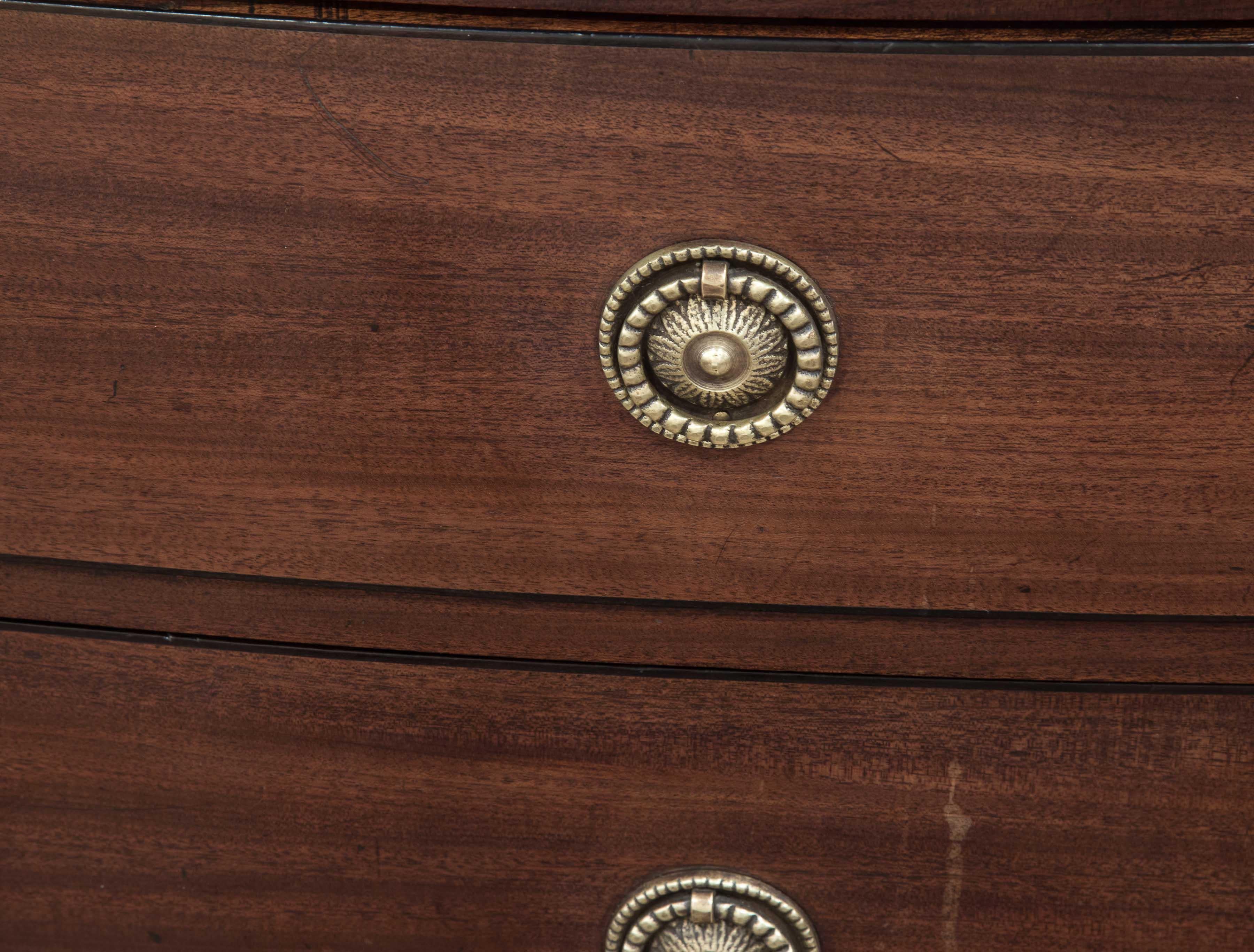 Regency Mahogany Bow Front Chest of Drawers For Sale 1