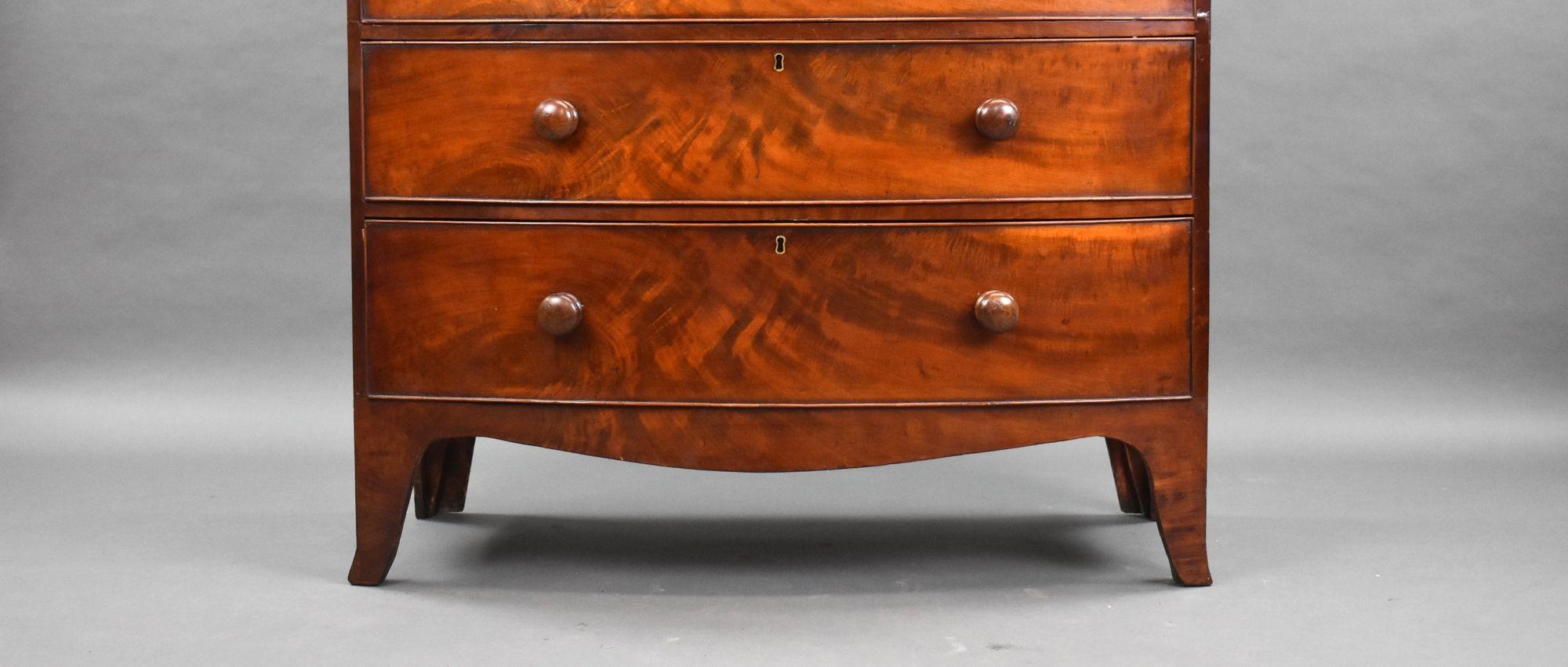 Regency Mahogany Bow Front Chest of Drawers 3
