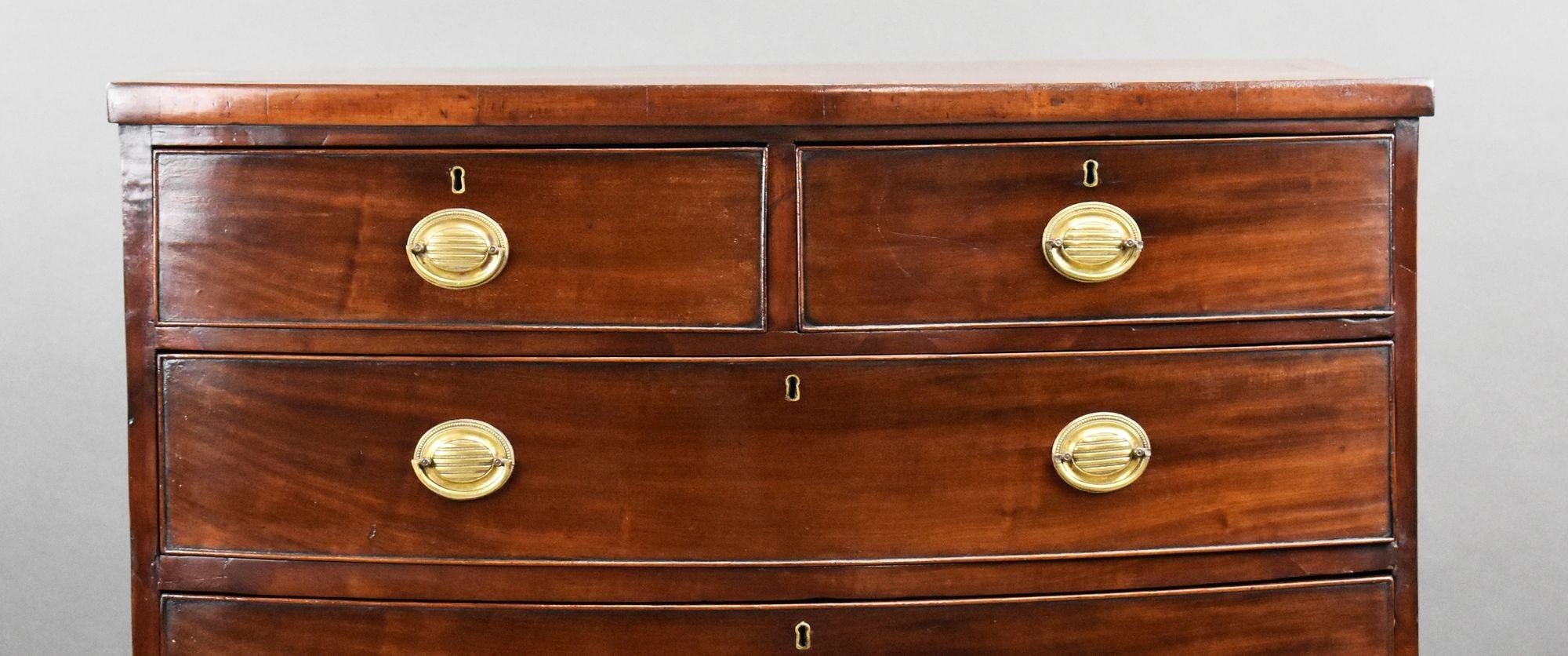 Regency Mahogany Bow Front Chest of Drawers 2