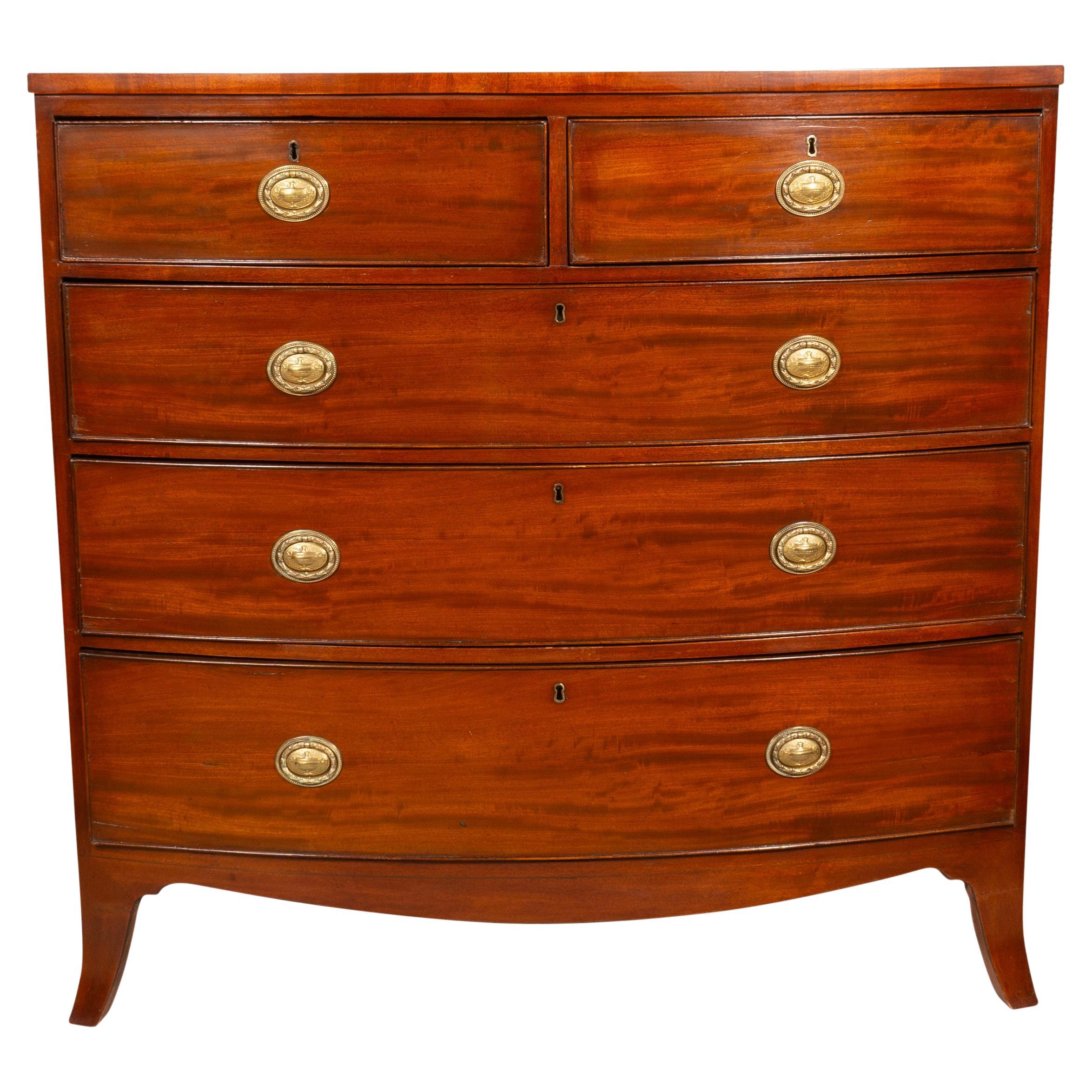 Regency Mahogany Bowfront Chest Of Drawers