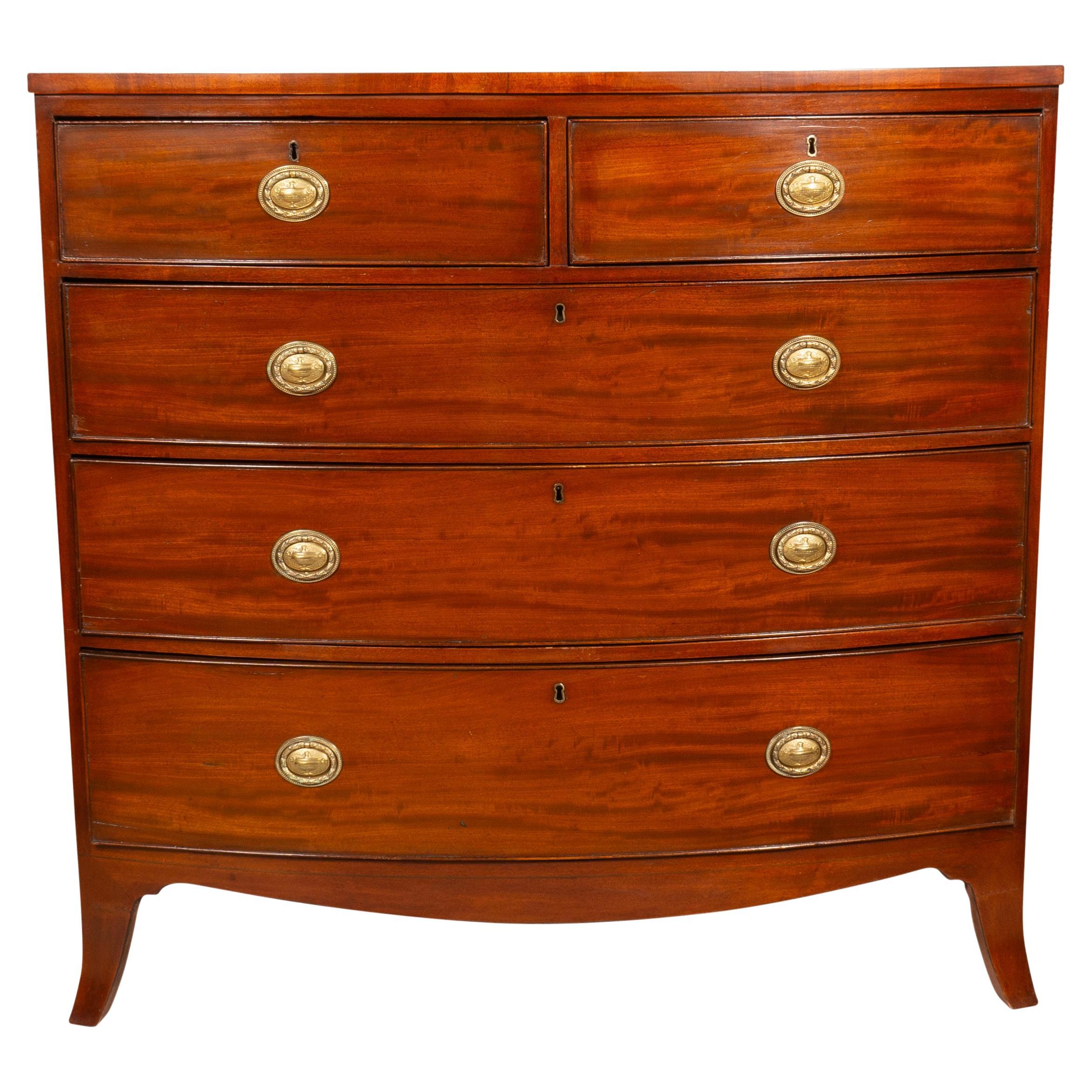 Regency Mahogany Bow front Chest Of Drawers