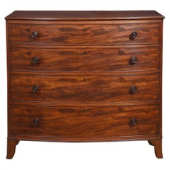 Used Regency mahogany bow front chest of drawers