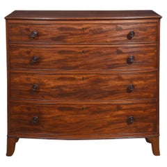 Regency mahogany bow front chest of drawers