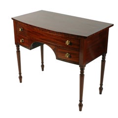 19th Century Regency Mahogany Bow Front Three Drawer Side Table