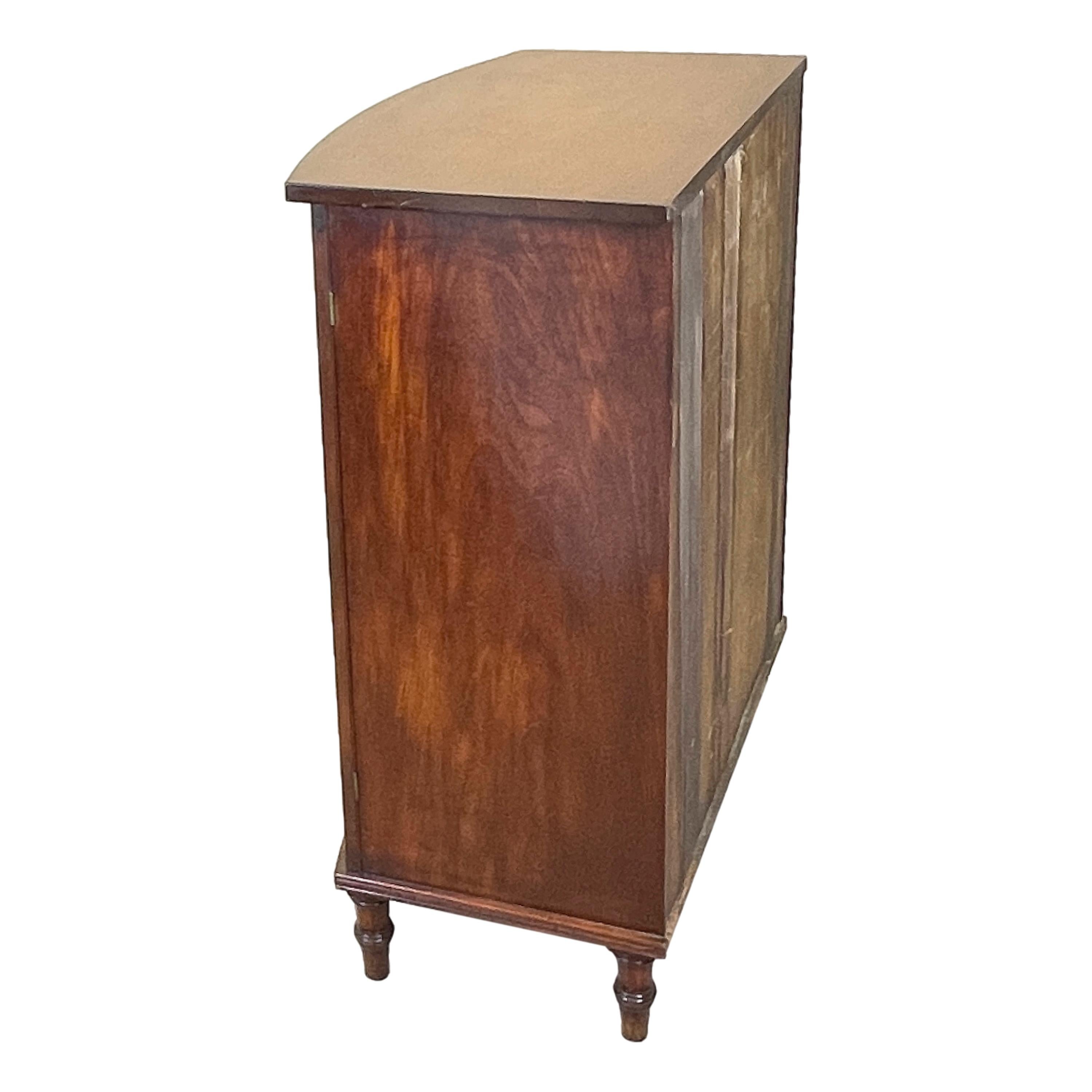 Regency Mahogany Bow Fronted Side Cabinet For Sale 3