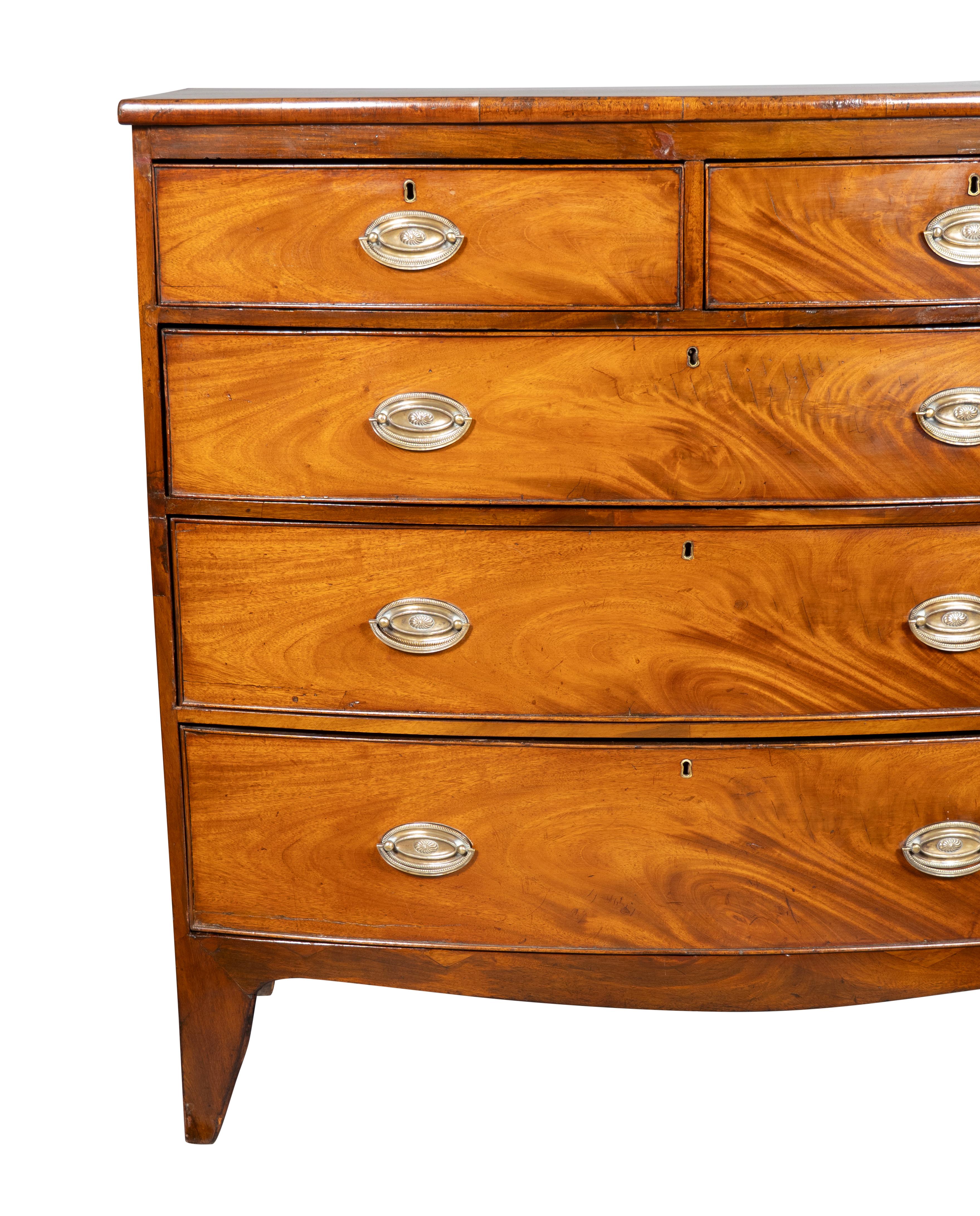 Regency Mahogany Bowfront Chest Of Drawers 4