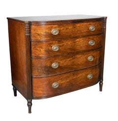 Regency Mahogany Bowfront Chest Of Drawers
