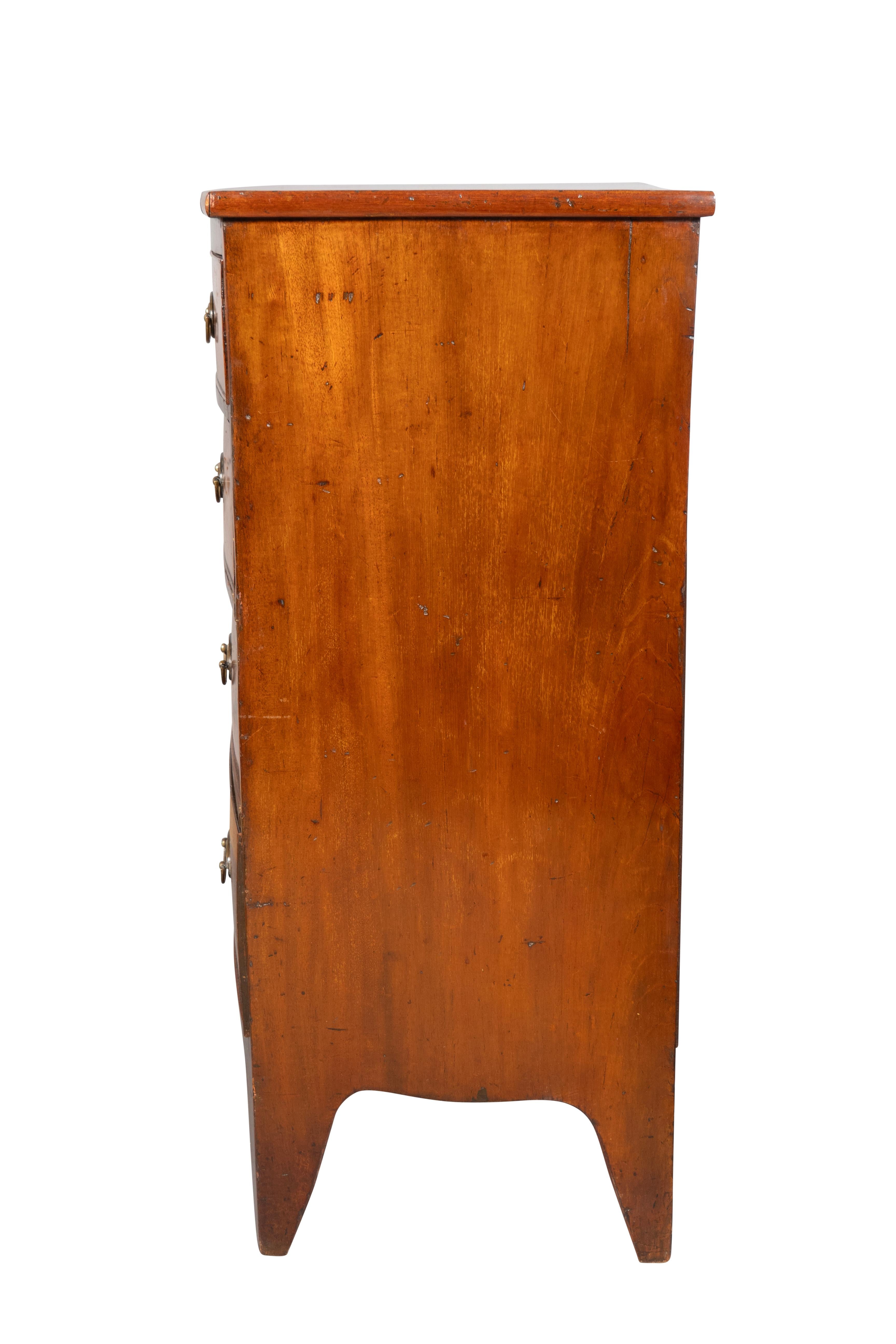 Brass Regency Mahogany Bowfront Chest Of Drawers