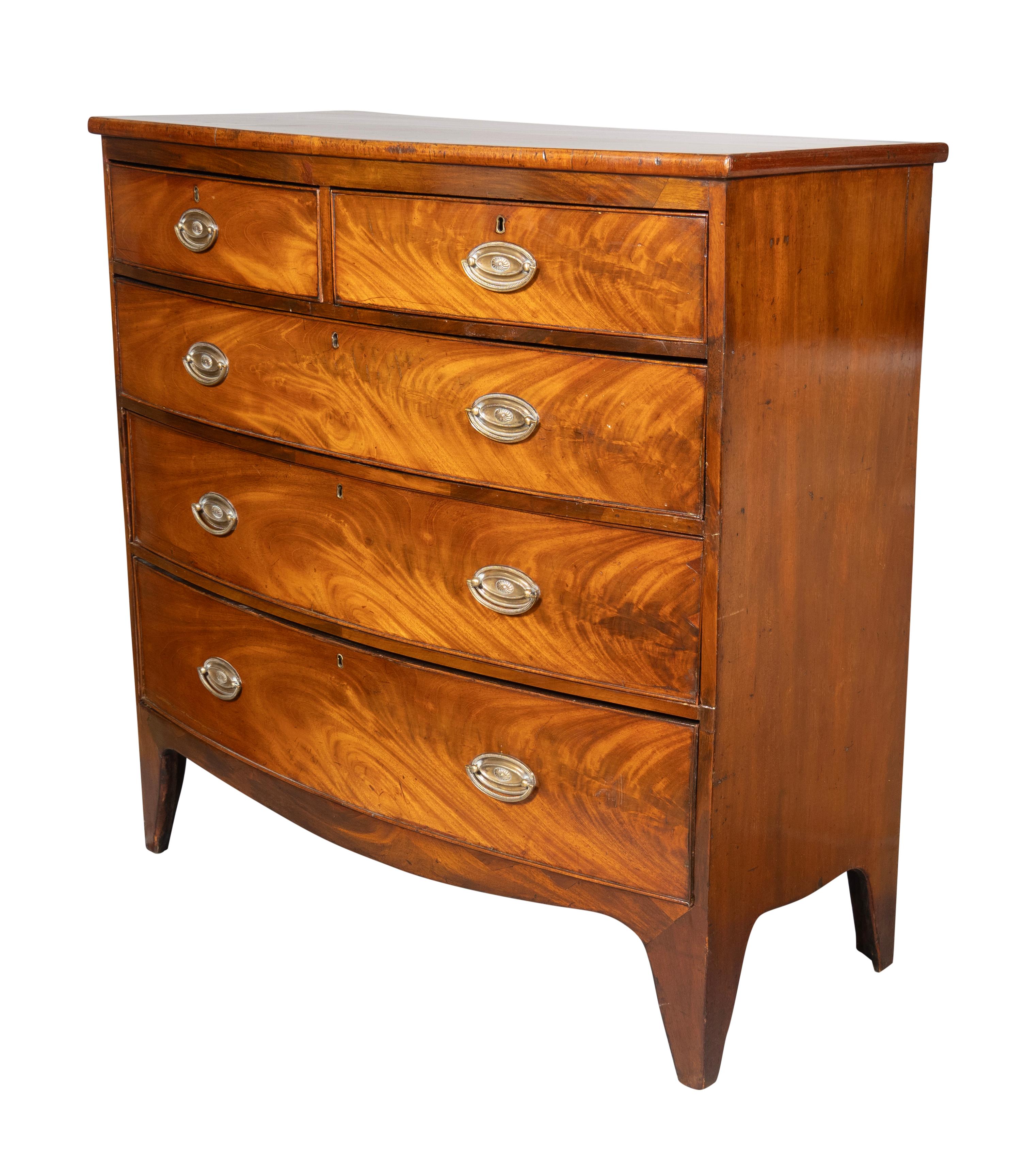Regency Mahogany Bowfront Chest Of Drawers 1