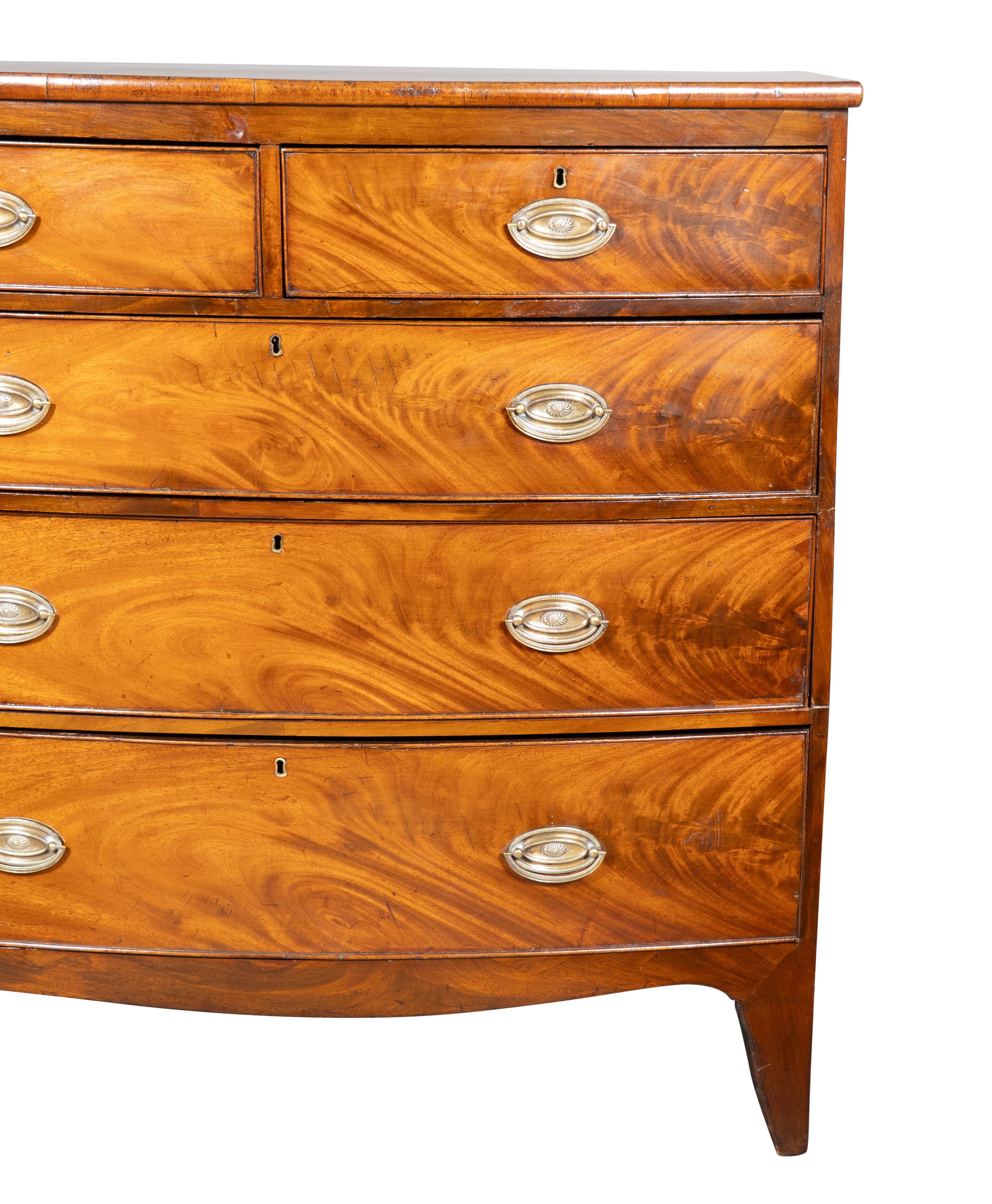 Regency Mahogany Bowfront Chest Of Drawers 3