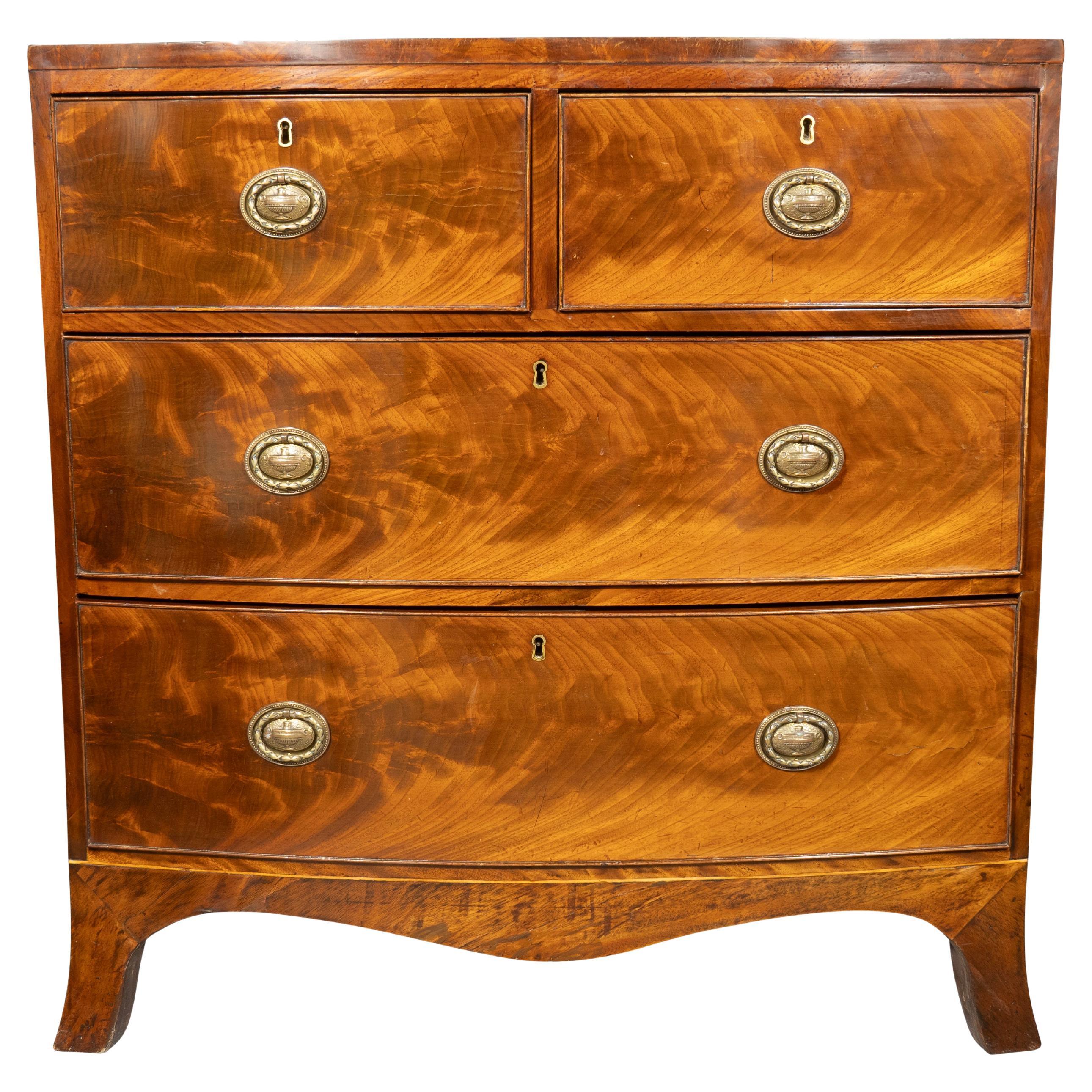 Regency Mahogany Bowfront Chest Of Drawers
