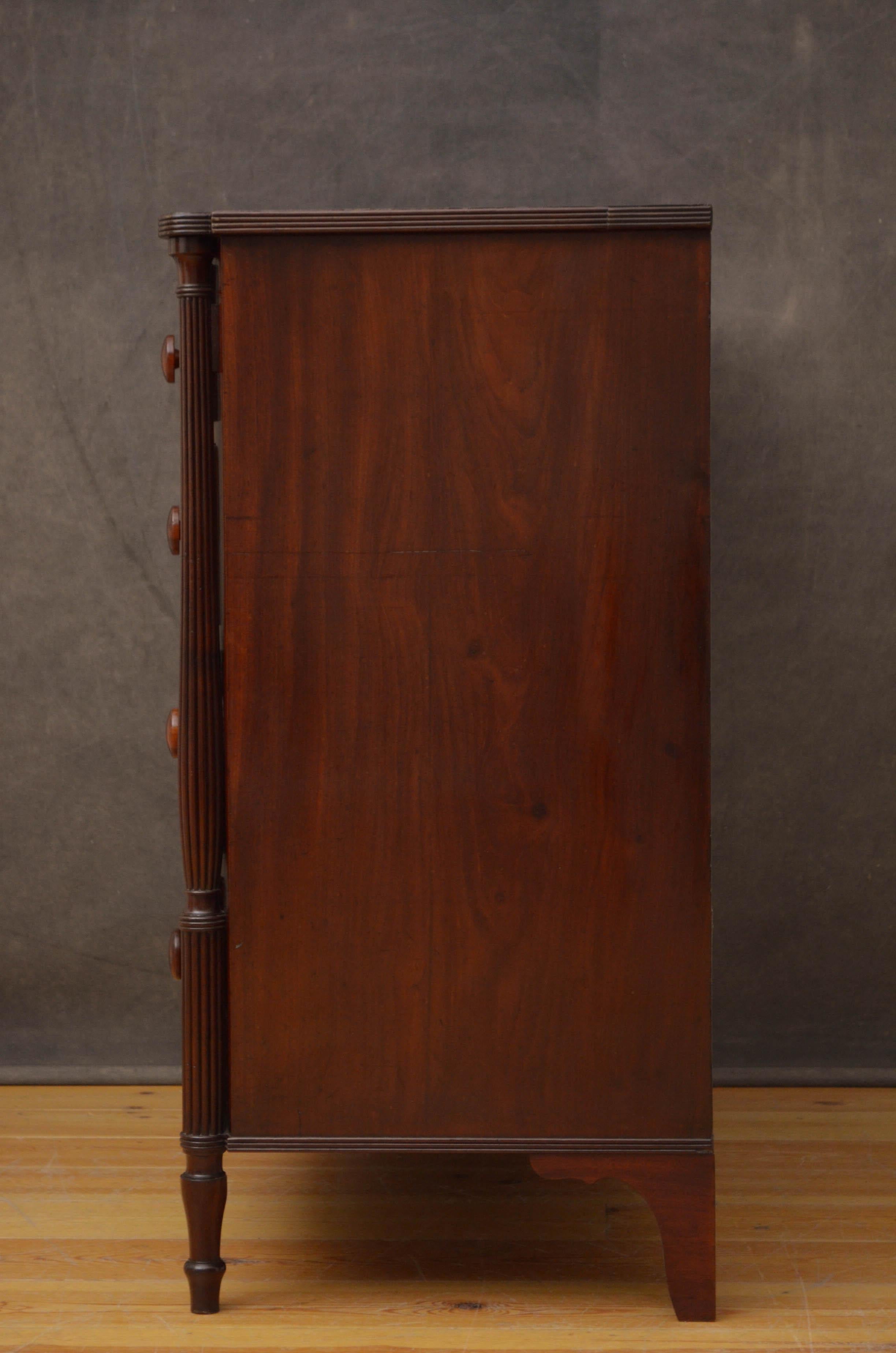 Regency Mahogany Bowfronted Chest of Drawers 5