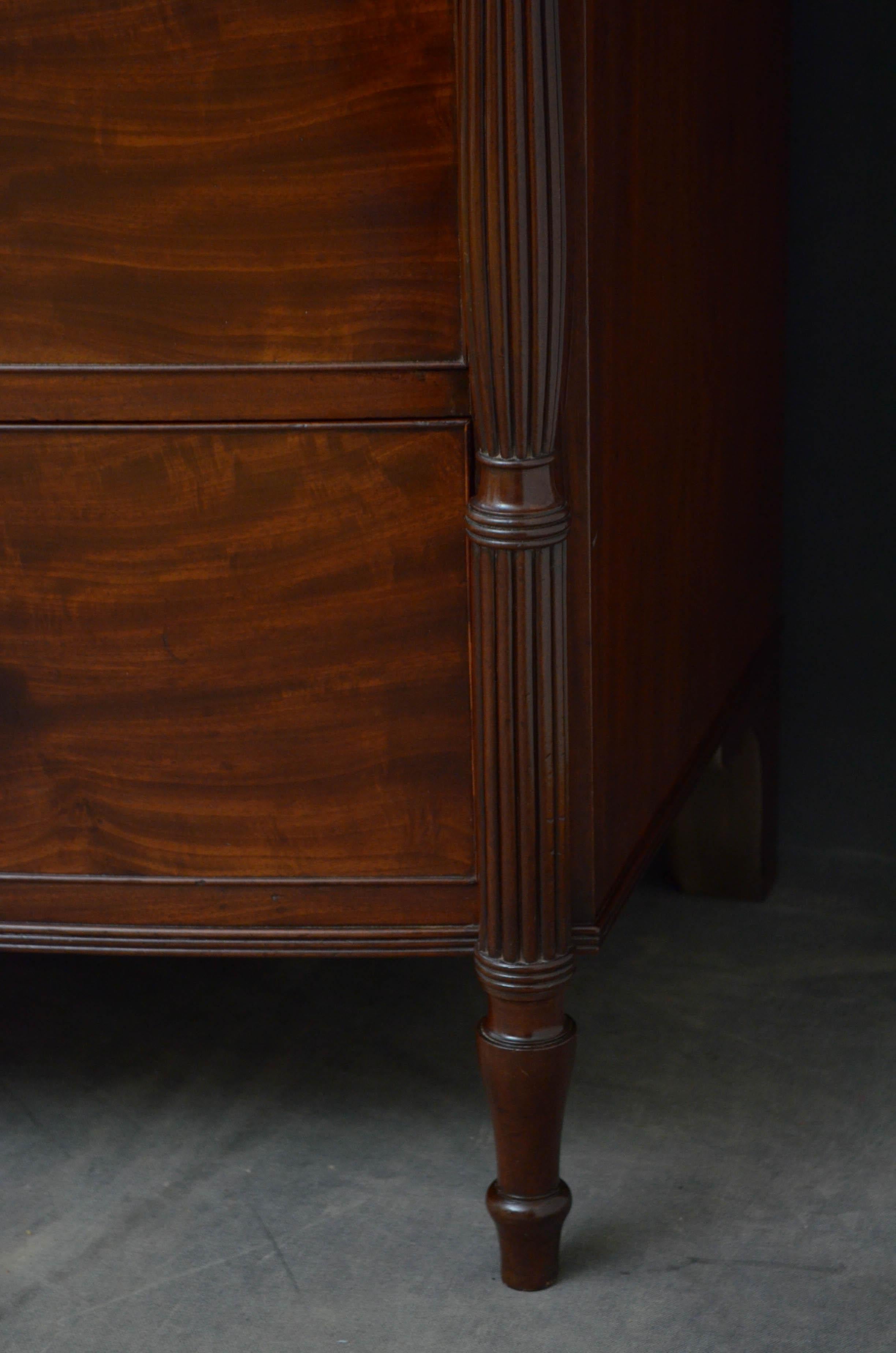 Regency Mahogany Bowfronted Chest of Drawers 3
