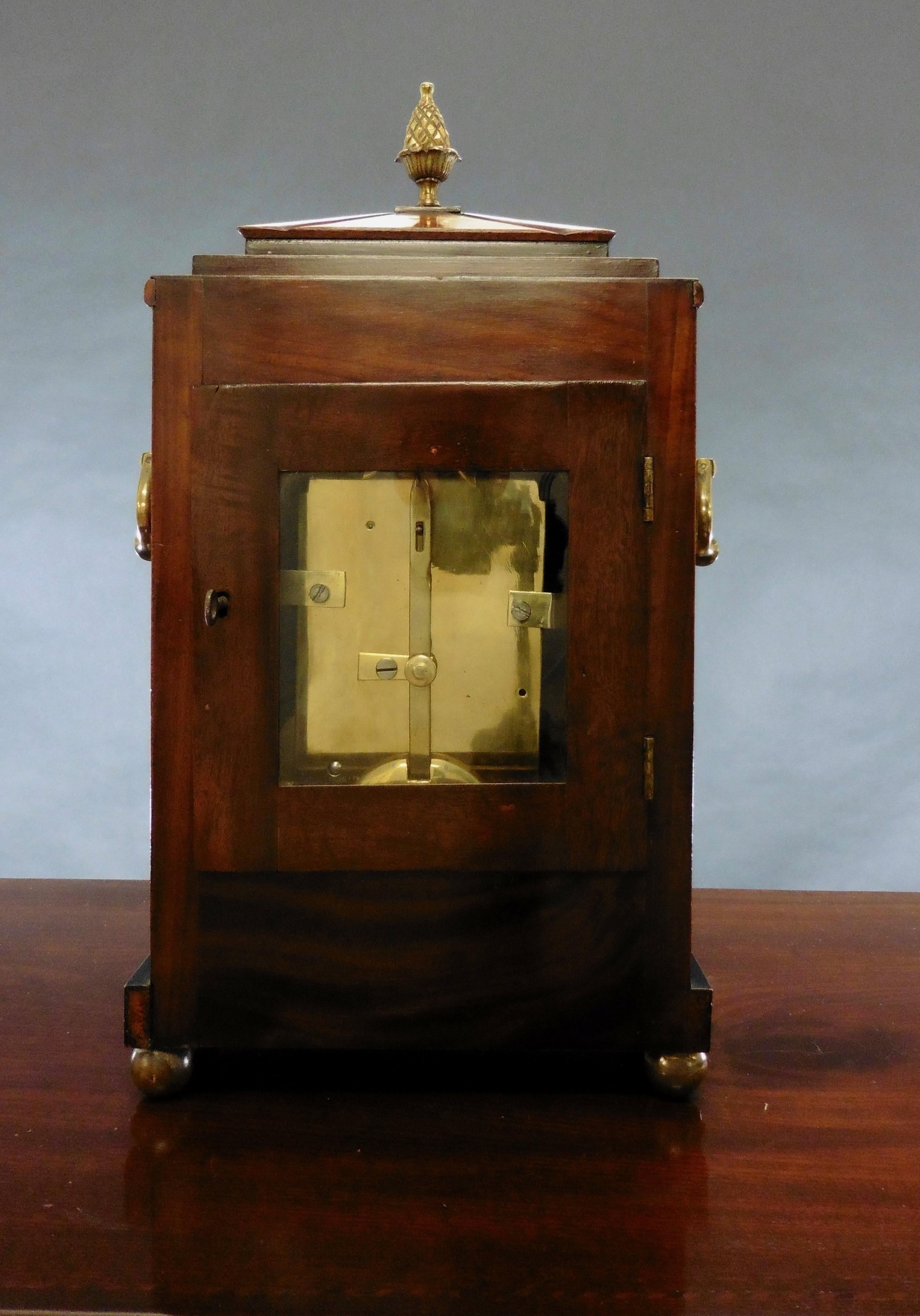 Regency Mahogany Bracket Clock by George Grove, London For Sale 2